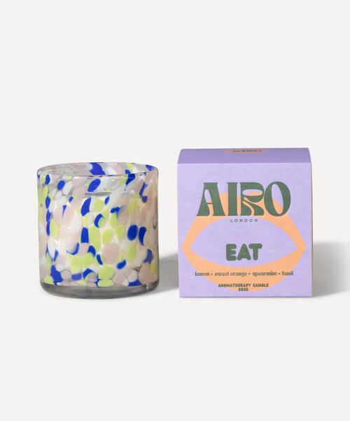 Large three wick soy wax candle - EAT aromatherapy blend to deodorise - 365g