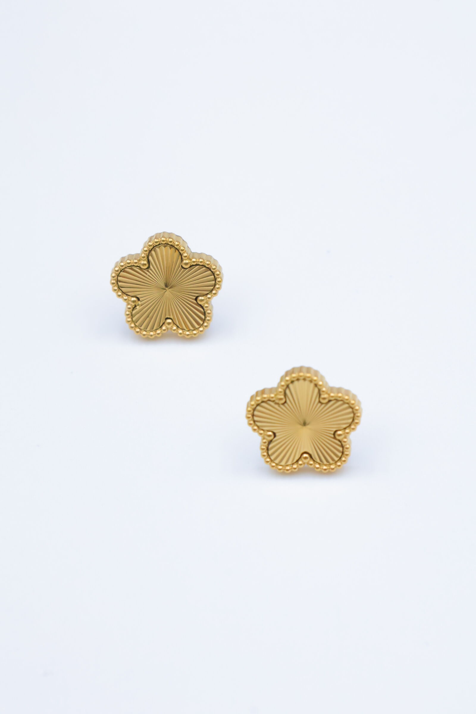 Fünfblättriges Kleeblatt-Ohrringe aus Edelstahl - G265B