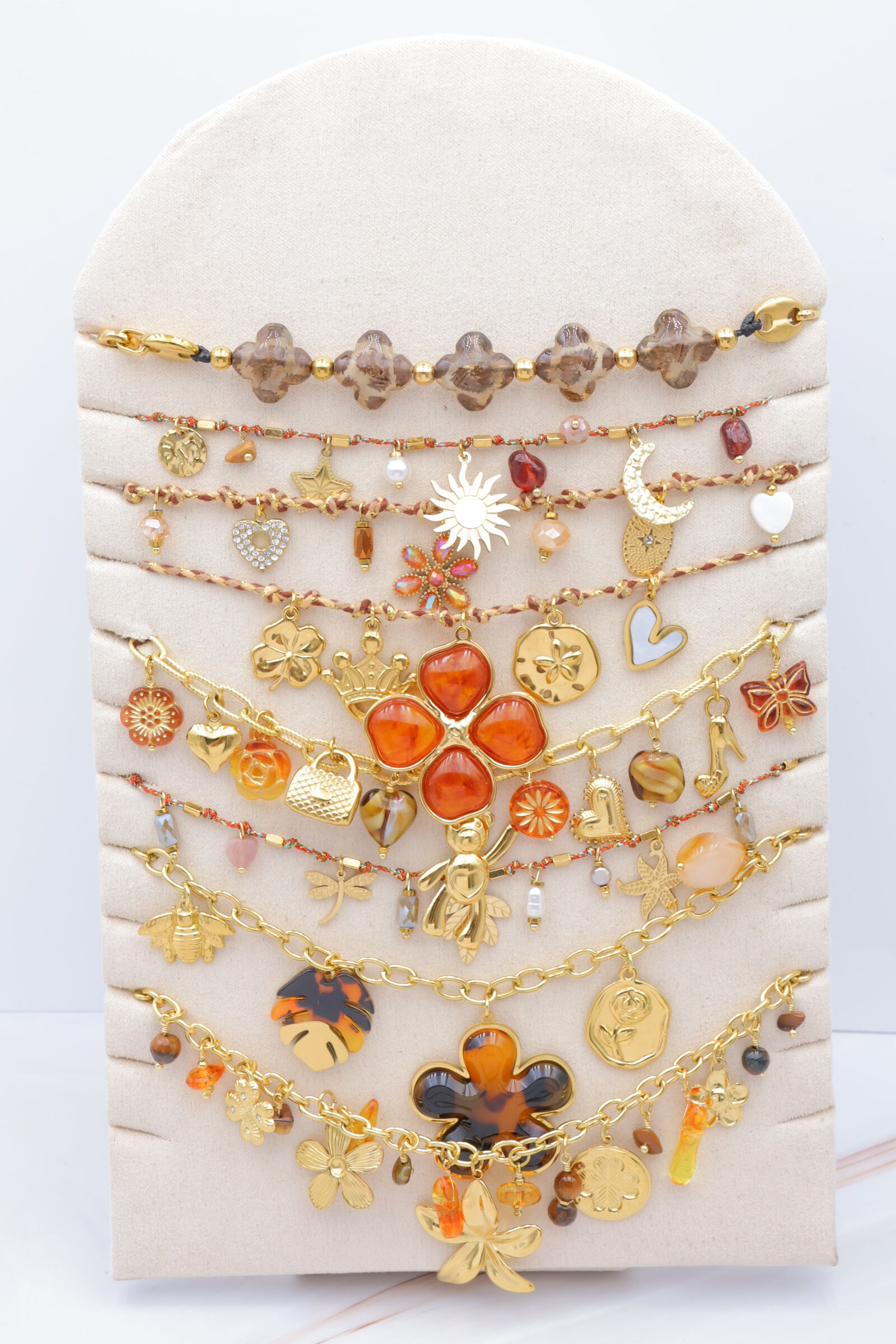 Set aus 8 Edelstahlketten mit Display - PR-COLLIER81