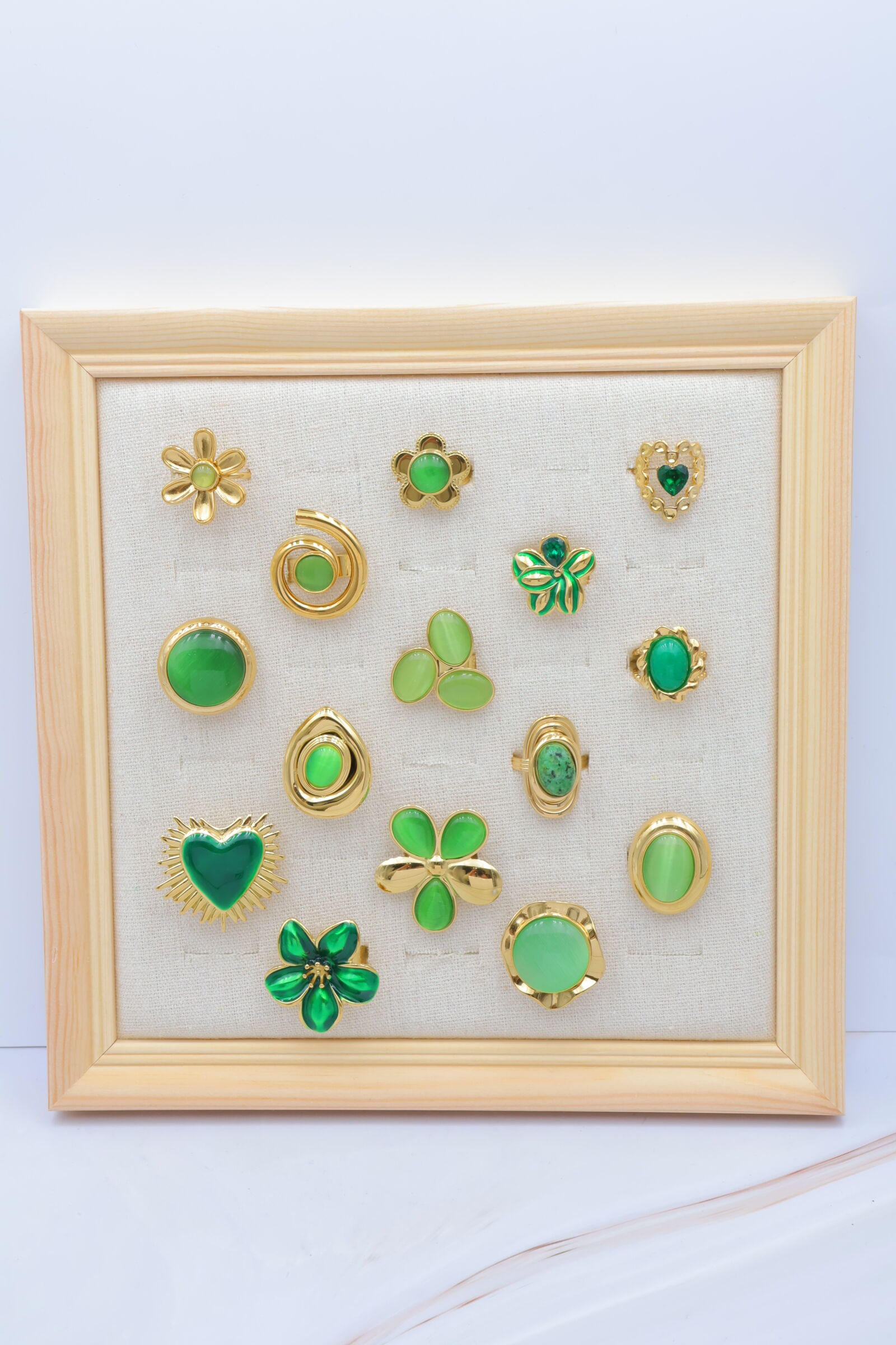 Set mit 15 Edelstahlringen mit Display - PR-BAGUE65