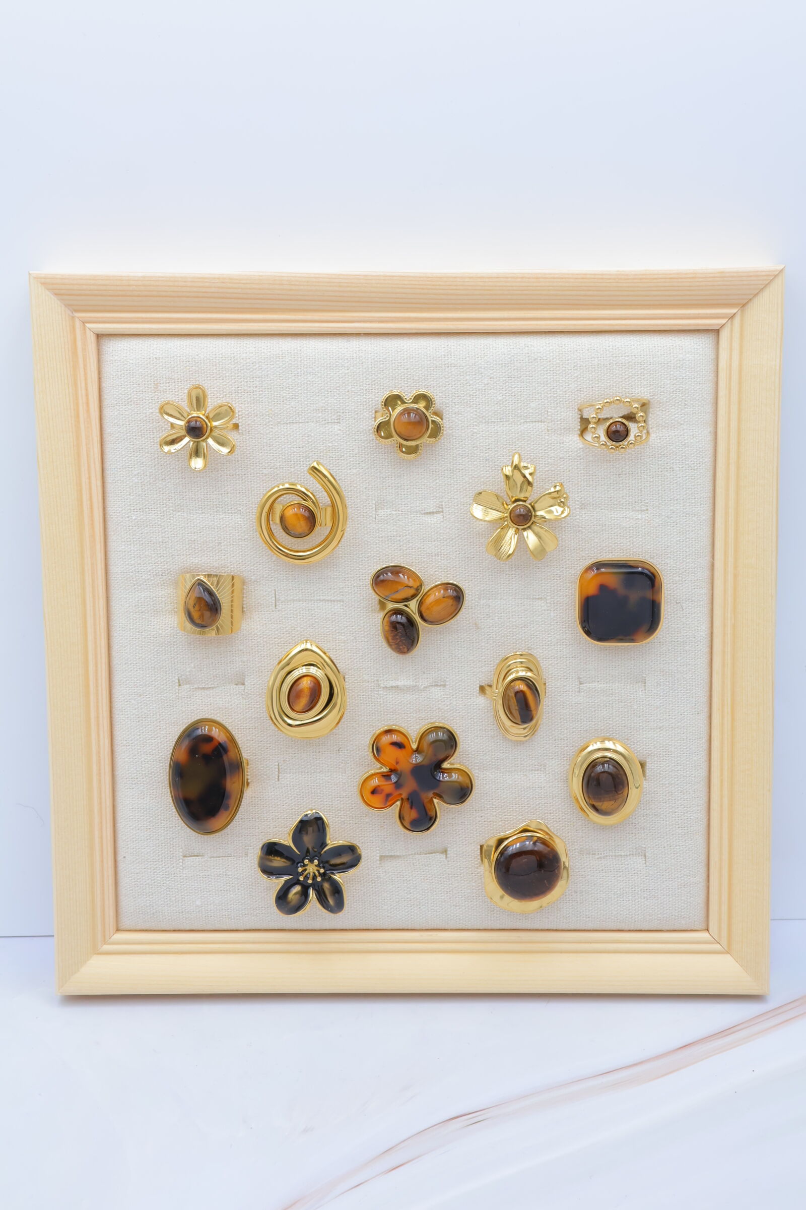 Set mit 15 Edelstahlringen mit Display - PR-BAGUE66