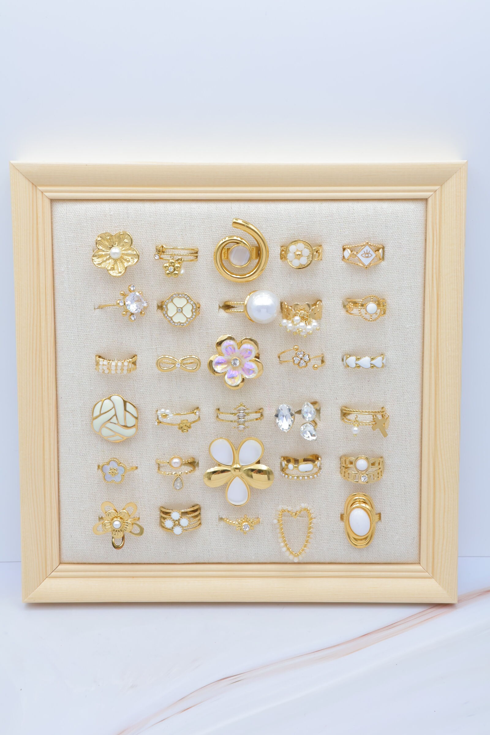 Set mit 30 Edelstahlringen mit Display - PR-BAGUE67