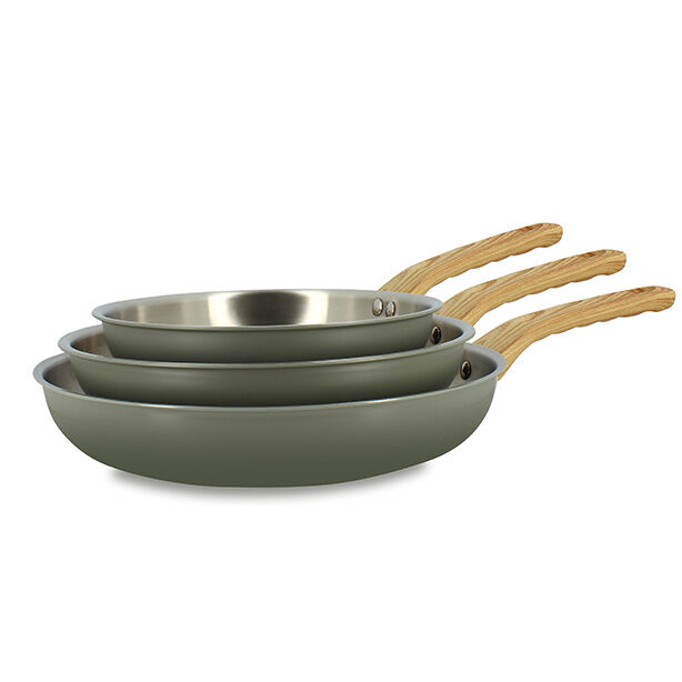 Set of 3 Easynox pans
20/24/28 cm in stainless steel
and aluminum