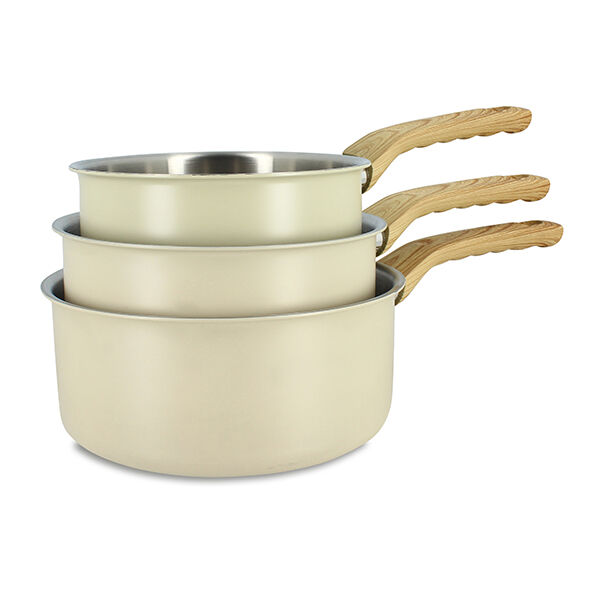Set of 3 Easynox saucepans
16/18/20 cm in stainless steel
and foam-coated aluminum