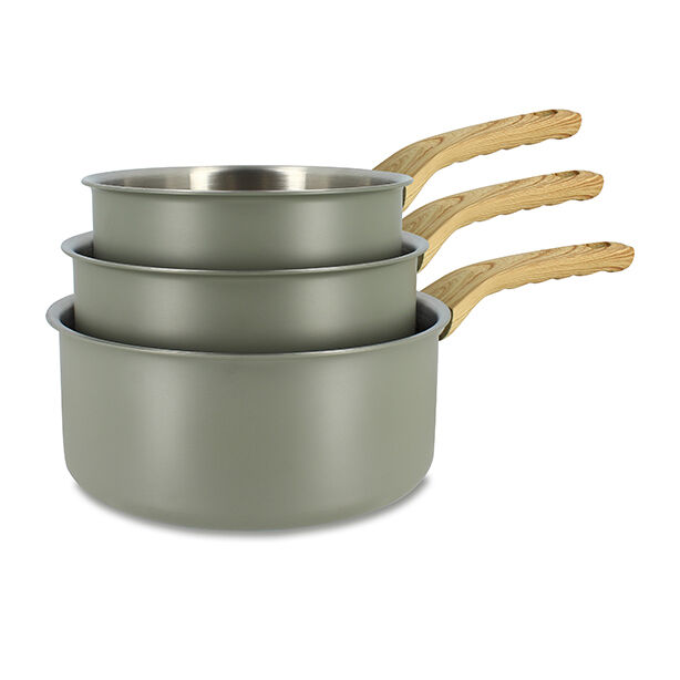 Set of 3 Easynox saucepans
16/18/20 cm in stainless steel
and aluminum
