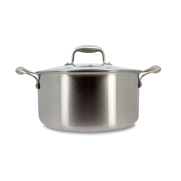 Trinox 20cm stainless steel casserole dish with lid
