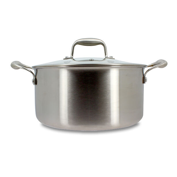 Trinox 24cm stainless steel casserole dish with lid