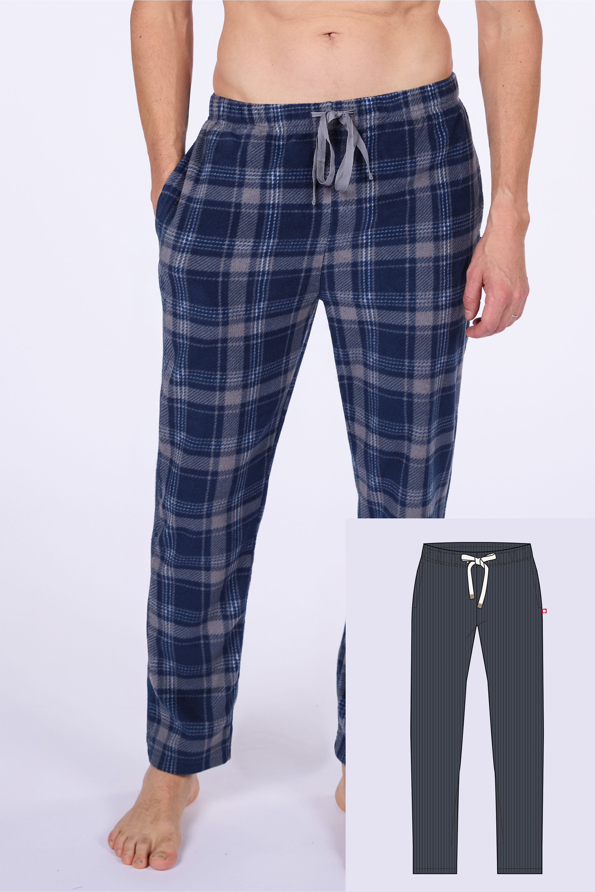 Lot de 18 - Pantalon de Pyjama à Carreaux/uni -Marque DODO – Réf. DH.SEN.TRO2