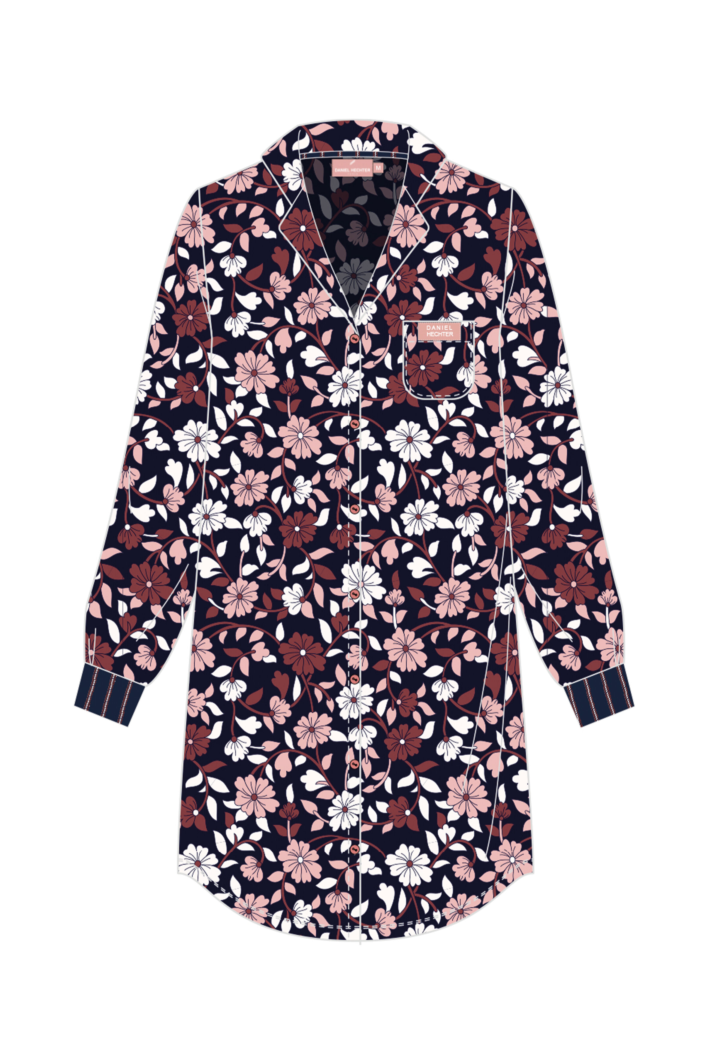 Lot de 18 - Chemise de nuit femme imprimée – Marque Daniel Hechter – Réf. HF.CARO.CN2