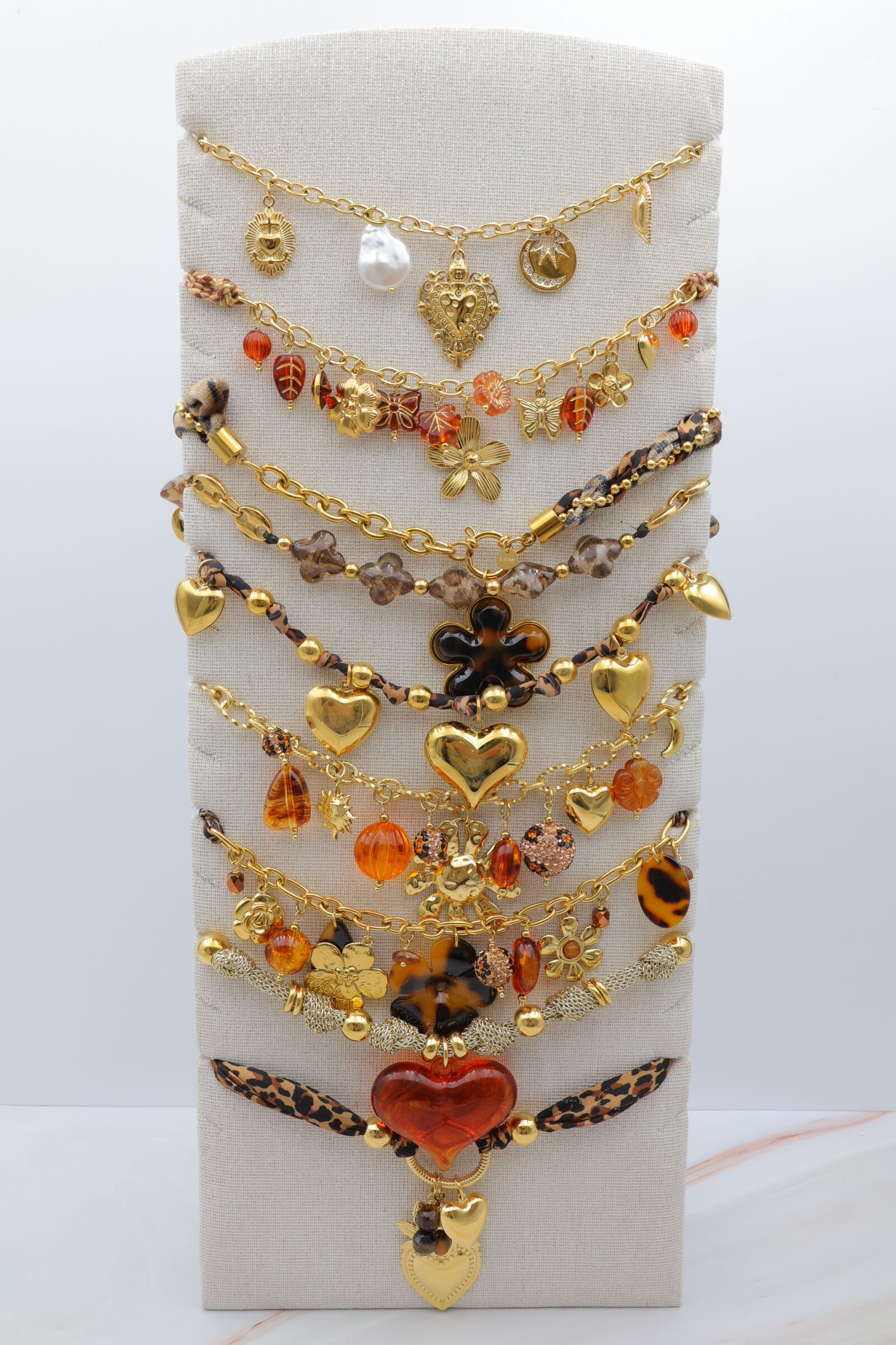 Set di 9 collane in acciaio inossidabile con espositore - PR-COLLIER85