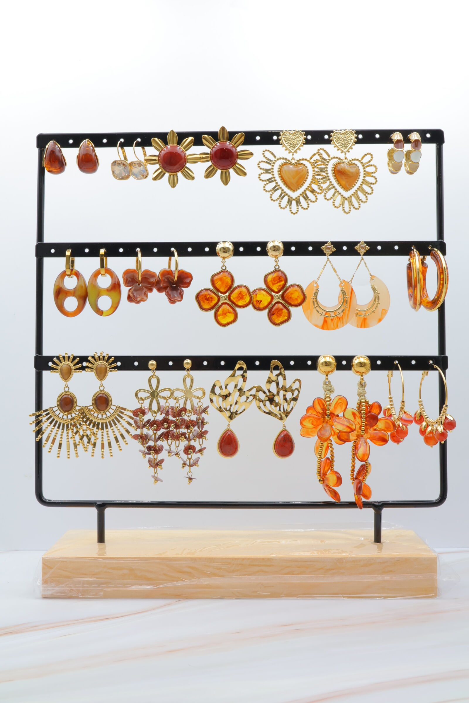 Set di 15 paia di orecchini con espositore - PRT-OREILLE116