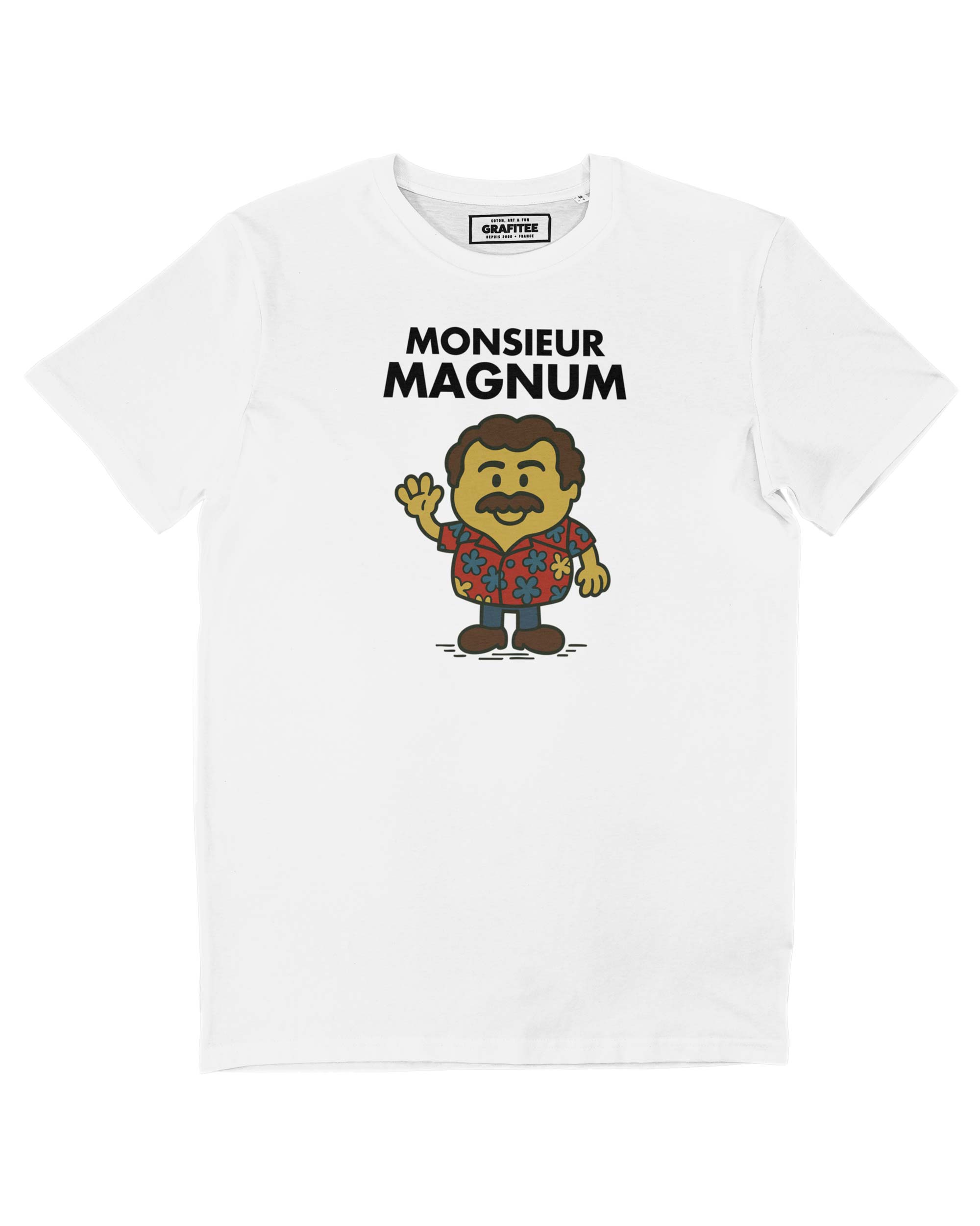 Camiseta blanca Monsieur Magnum, 100% algodón orgánico de primera calidad
