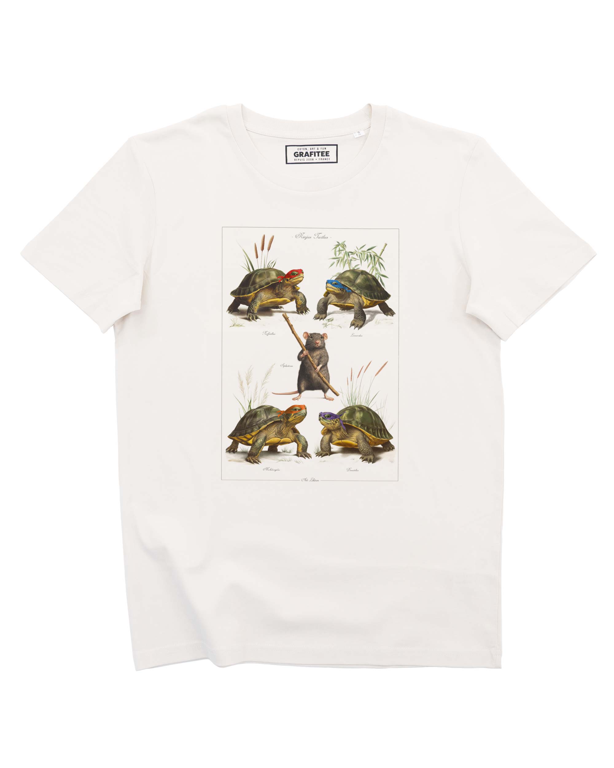 Camiseta Ninjus Turtles color crudo, 100% algodón