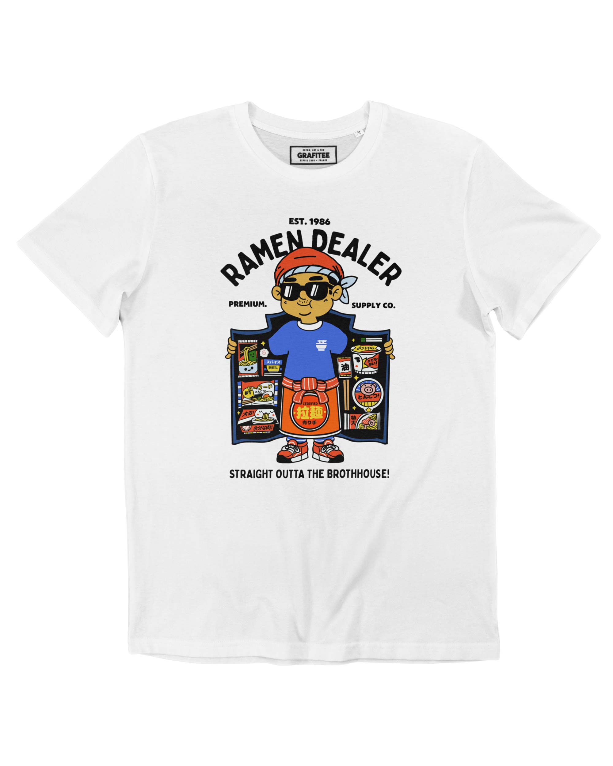 Ramen Dealer white t-shirt, 100% premium quality cotton
