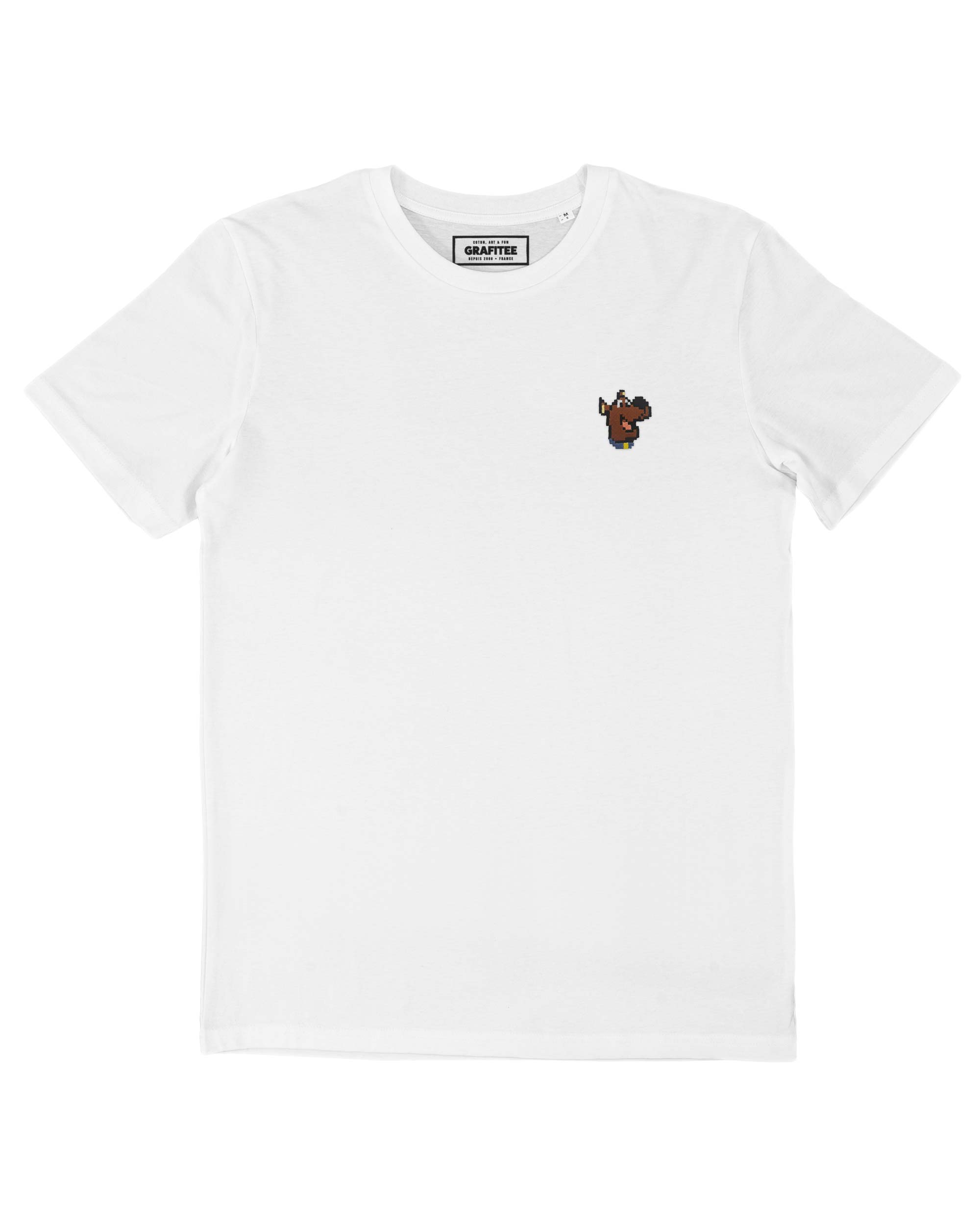 Tshirt Scooby-Doo blanc brodé 100% coton bio GOTS