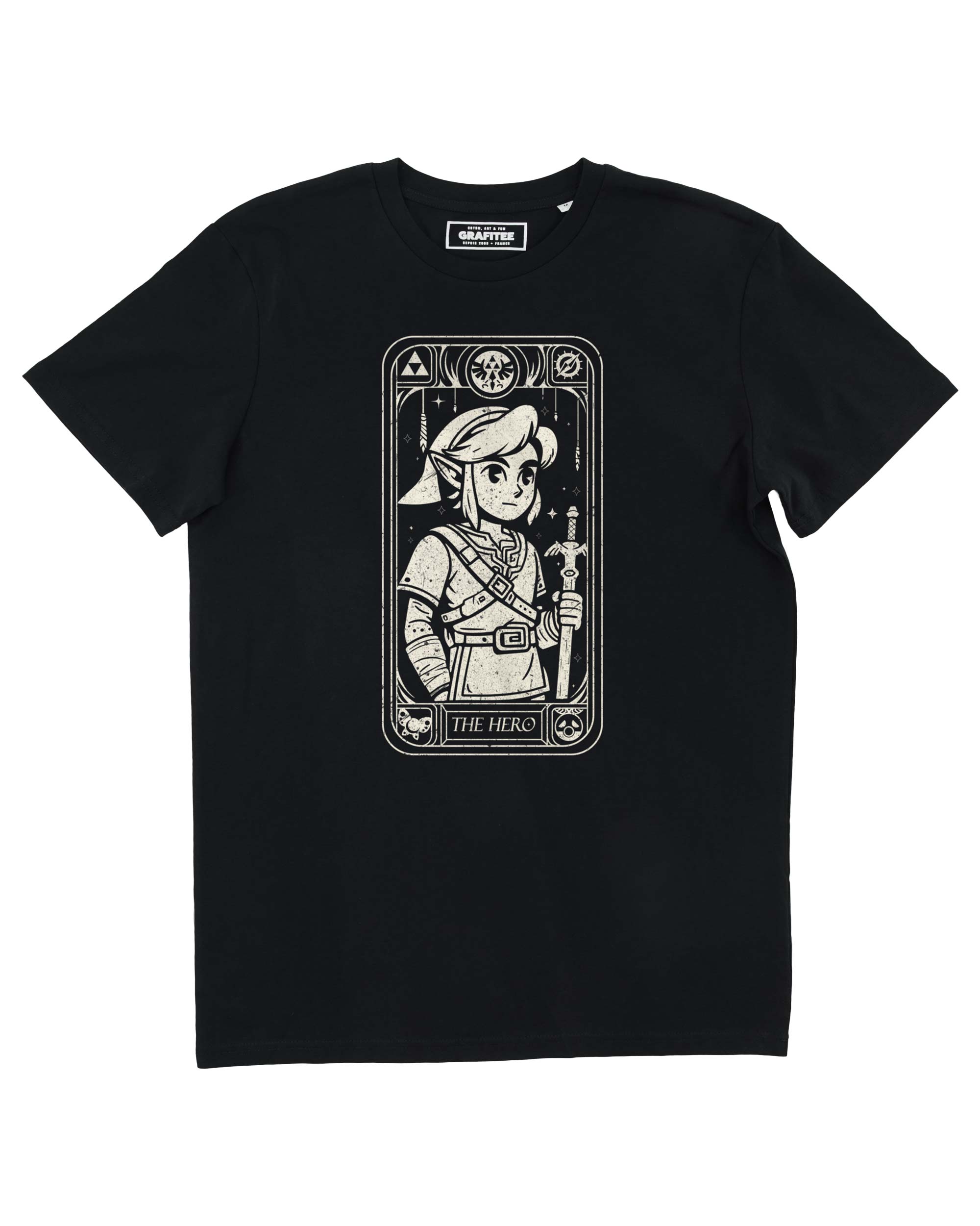 Camiseta negra Hero, 100% algodón orgánico GOTS