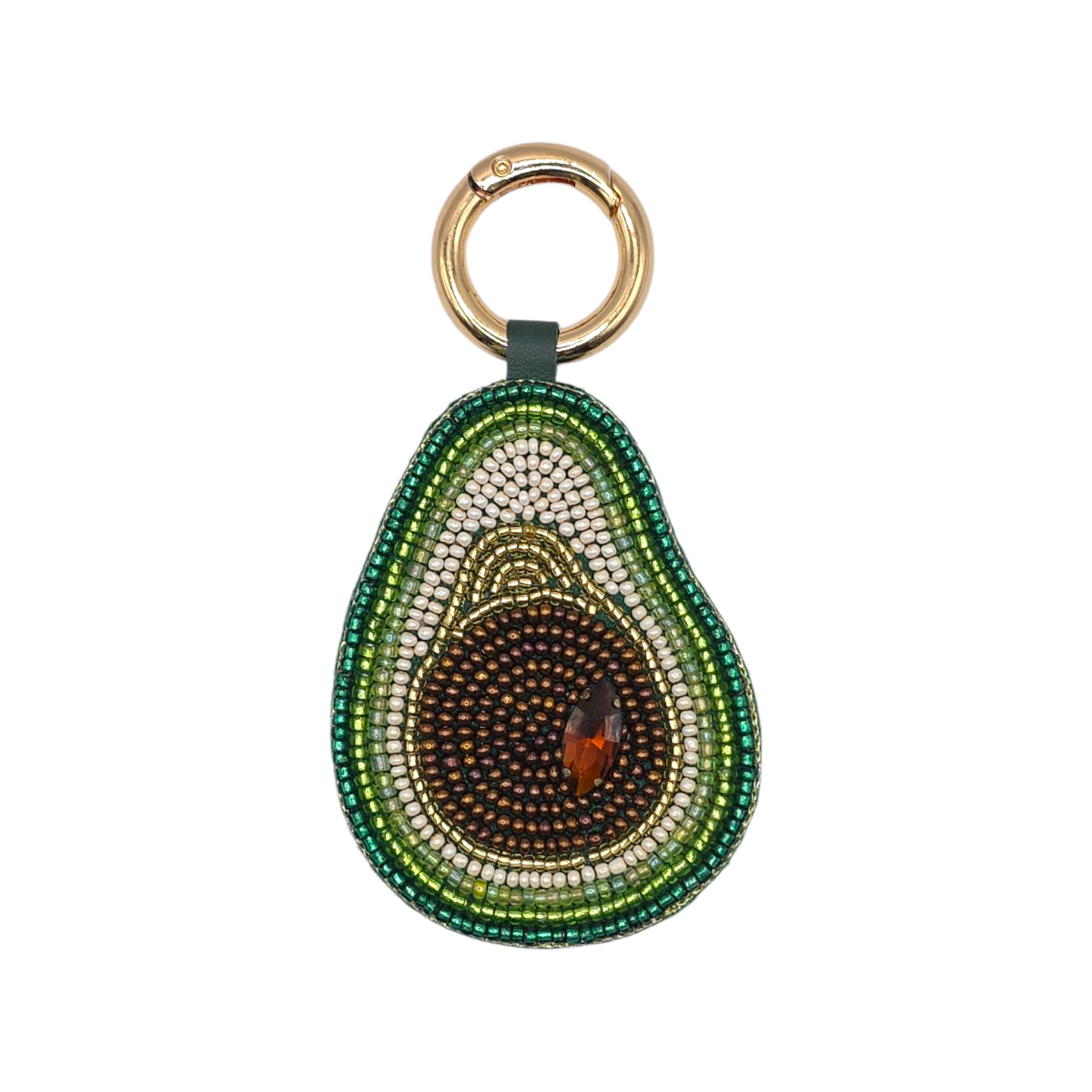 CIONDOLO PER BORSA CON PERLINE DI AVOCADO