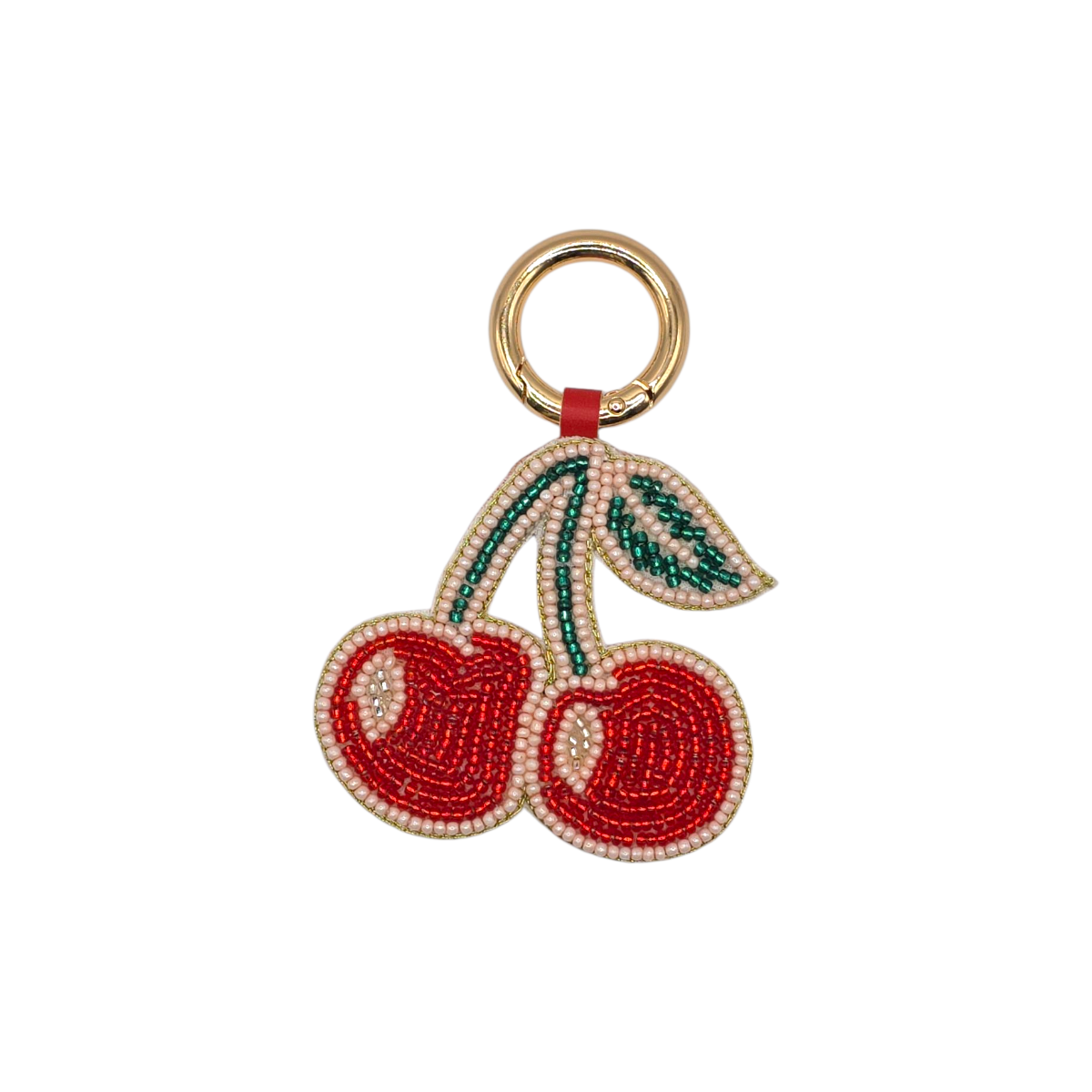 BEADED CHERRY BAG CHARM