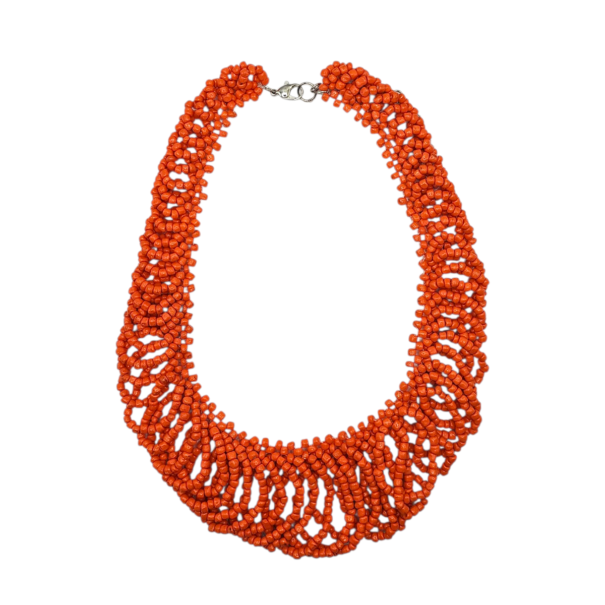 COLLANA CON PERLINE MULTI-ANELLO CORALLO ARANCIONE