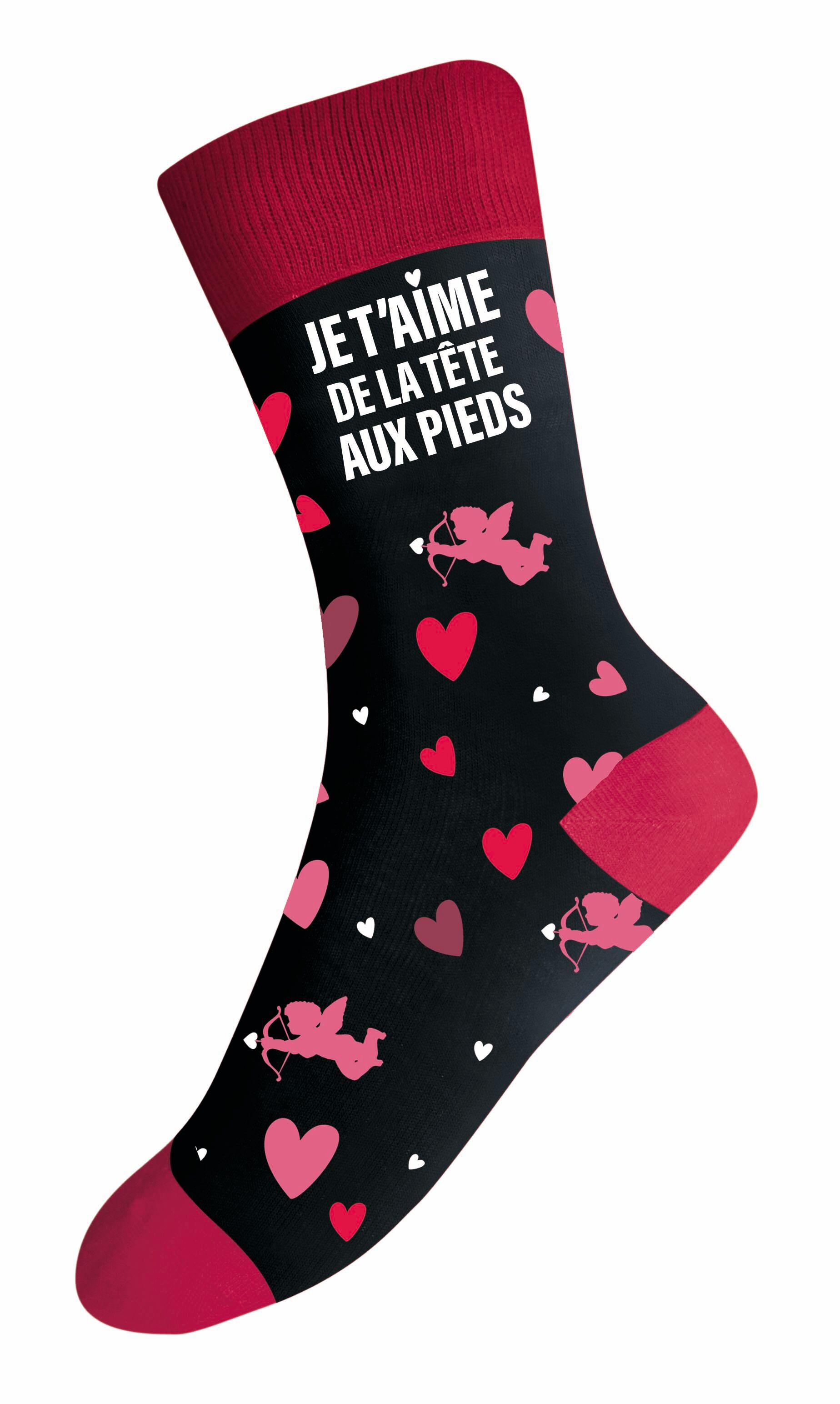 Chaussettes je t'aime de la tête aux pieds – cadeau homme romantique couple saint-valentin