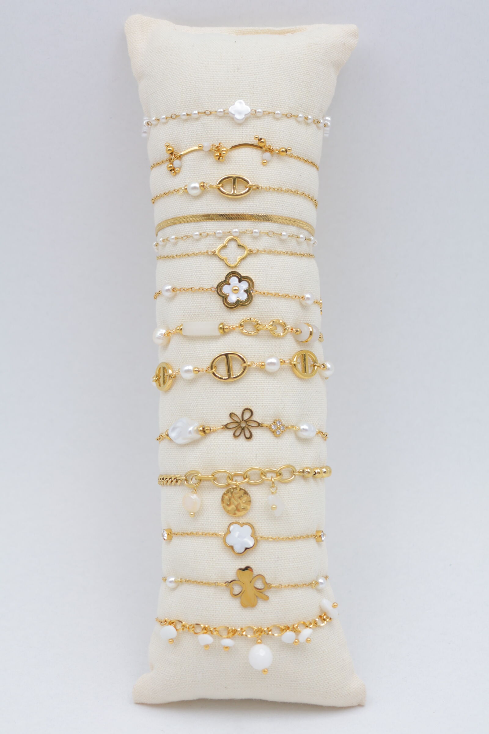 Set aus 13 Edelstahlarmbändern mit Kissenverschluss - C-BRACELET98