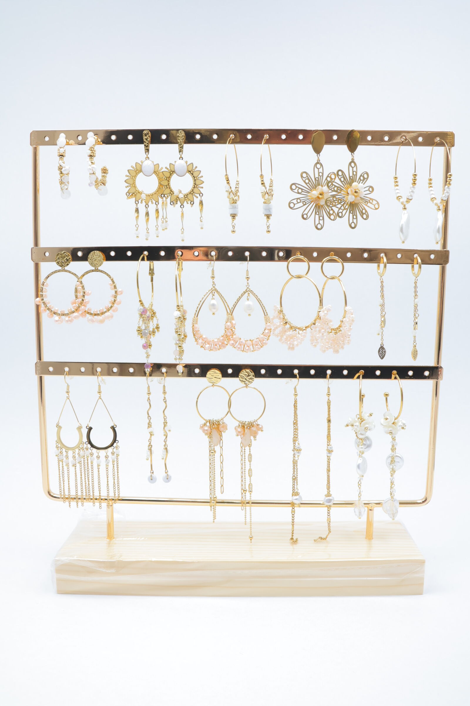 Set mit 15 Paar Ohrringen und Präsentationsständer - PRT-OREILLE117