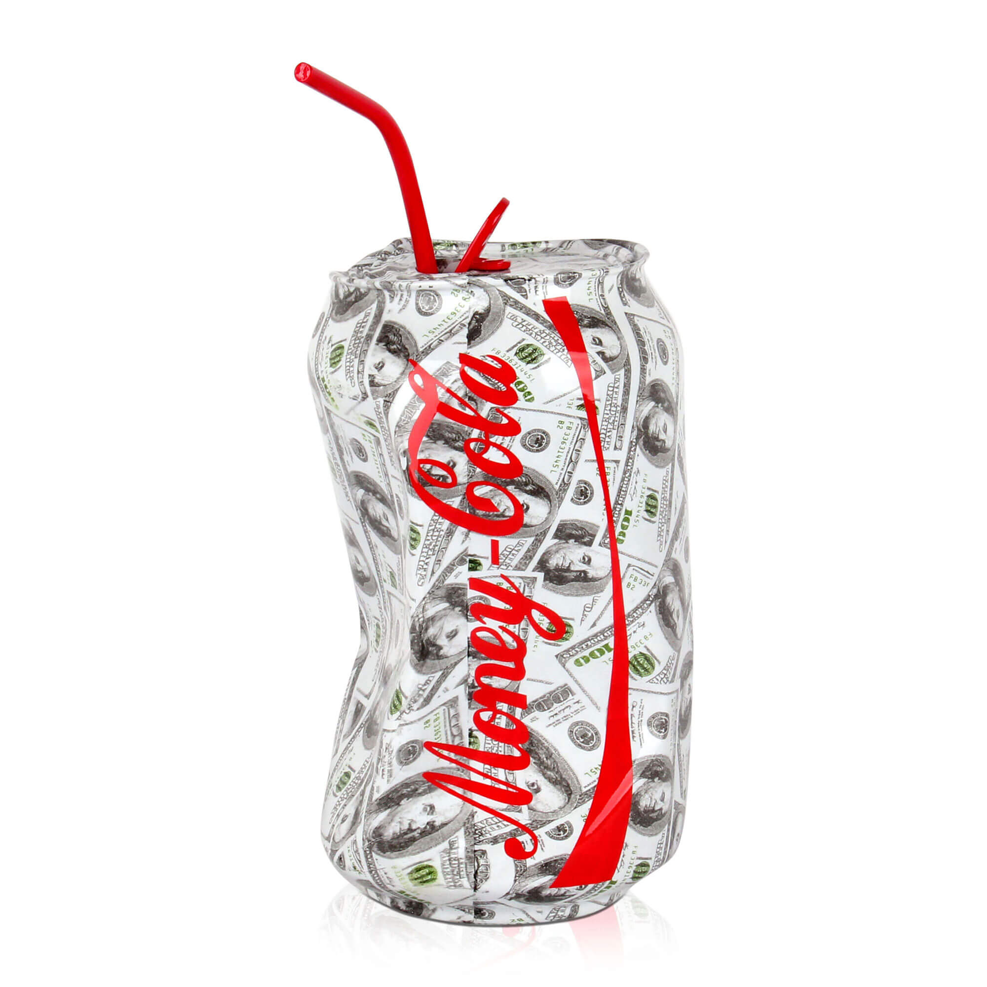 ADM – Harzskulptur „Zerdrückte Dollardose“