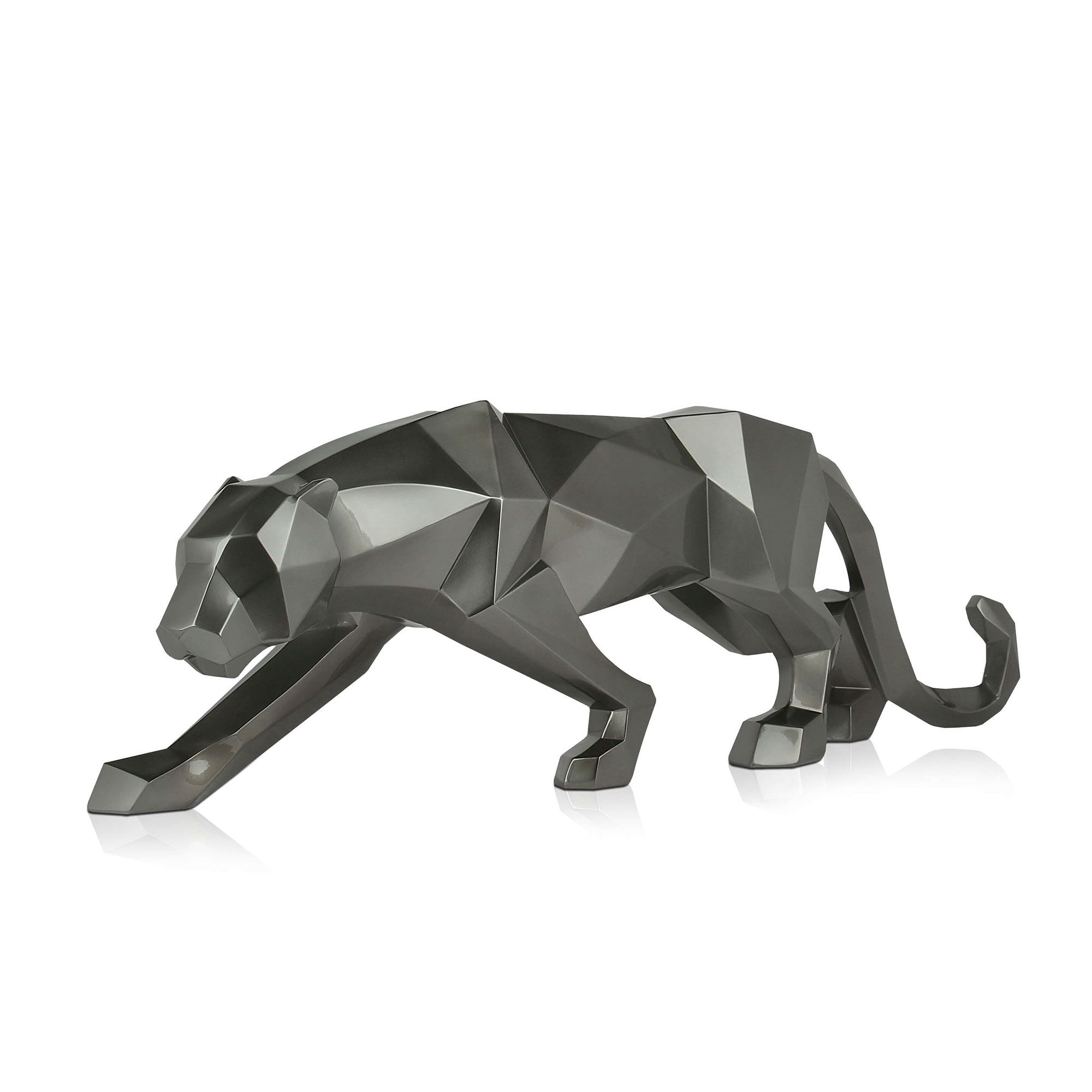 ADM - 'Large Faceted Panther' Resin Sculpture