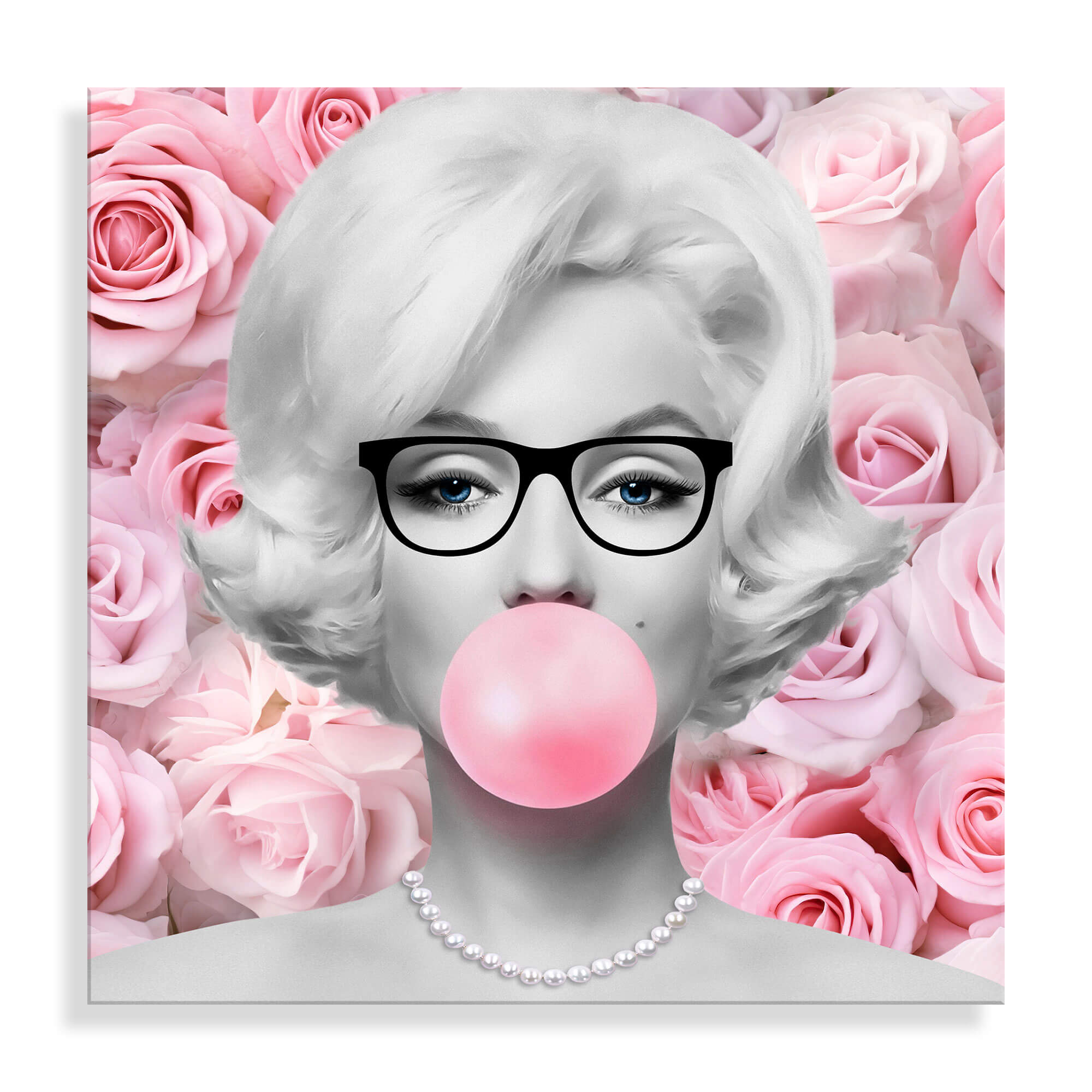 ADM - Acrylglasbild „Marilyn mit Rosen“