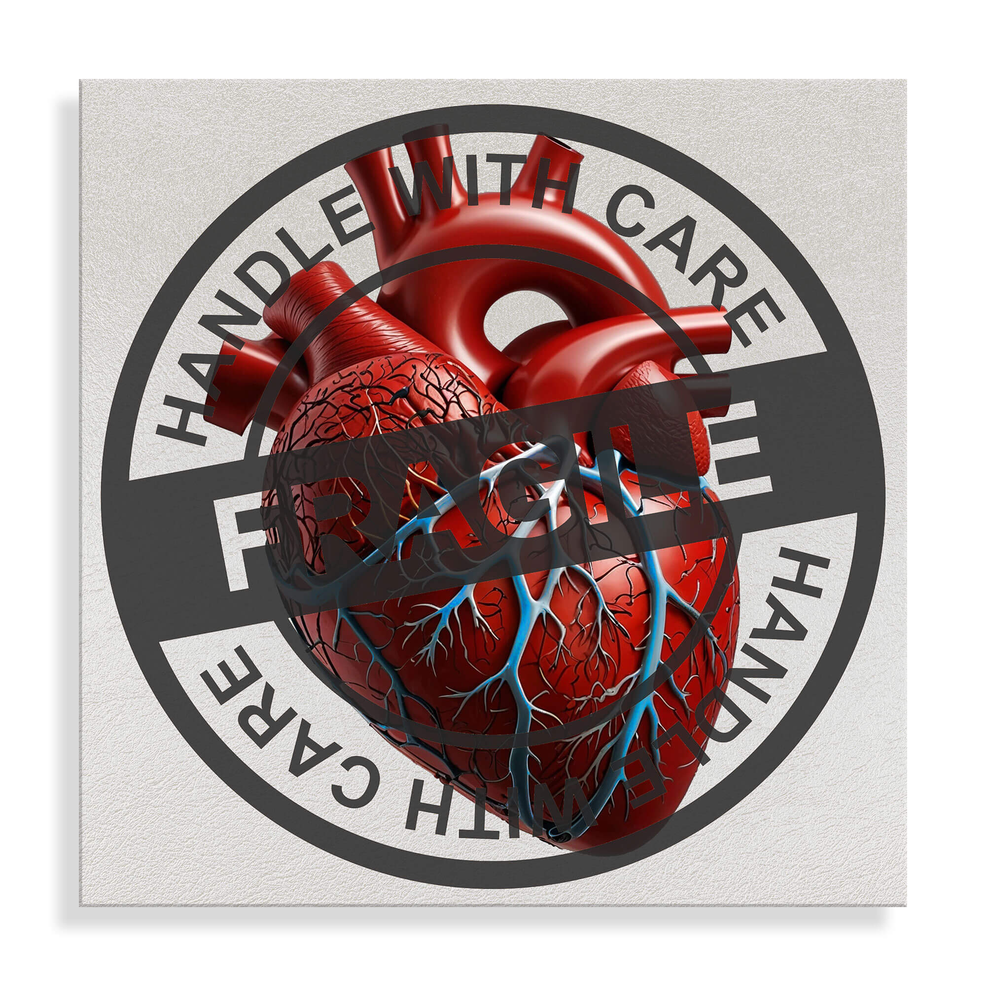 ADM – Acrylglasdruck „Vorsicht, handhaben“