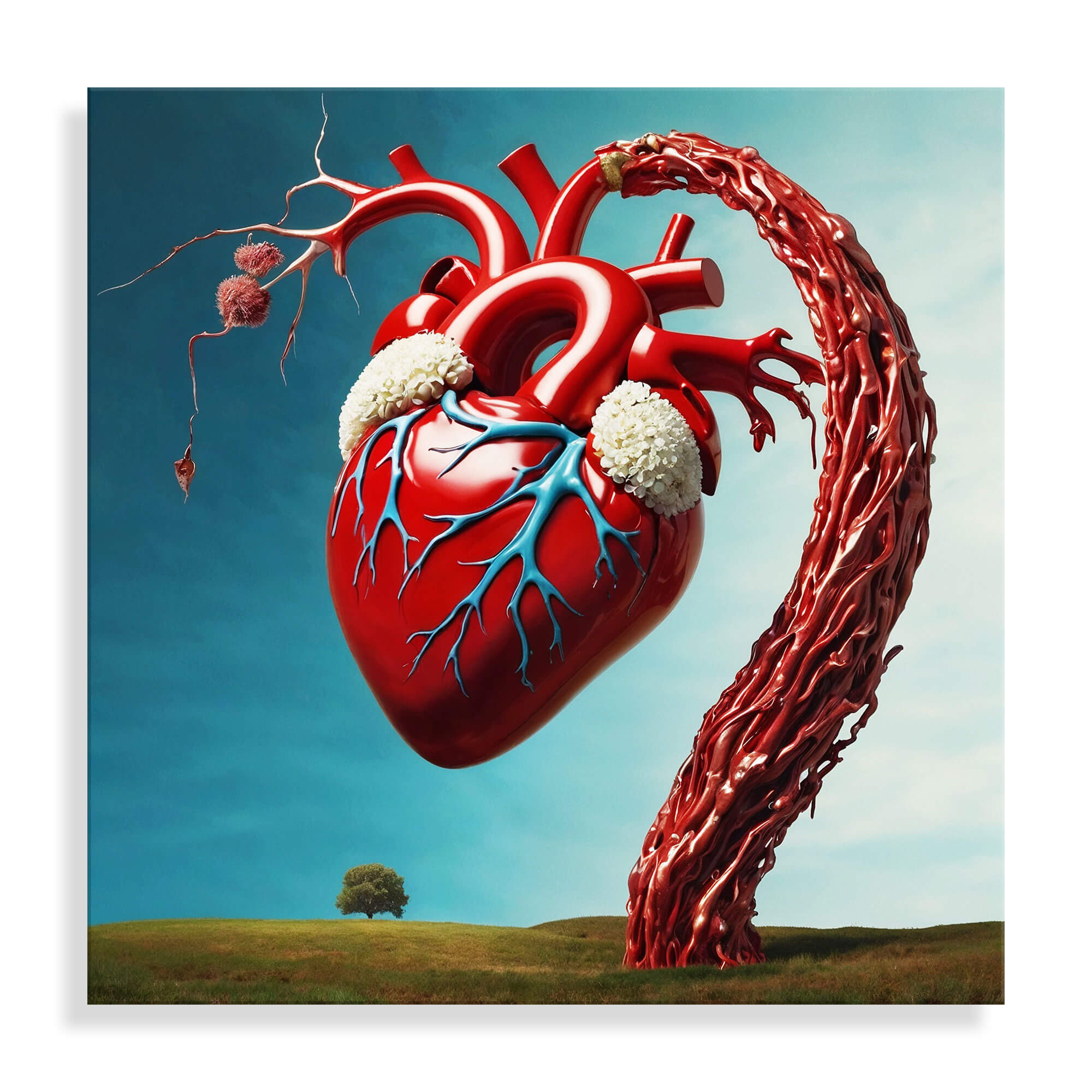 ADM - Acryldruck „Surrealistisches Herz – Hommage an Magritte“