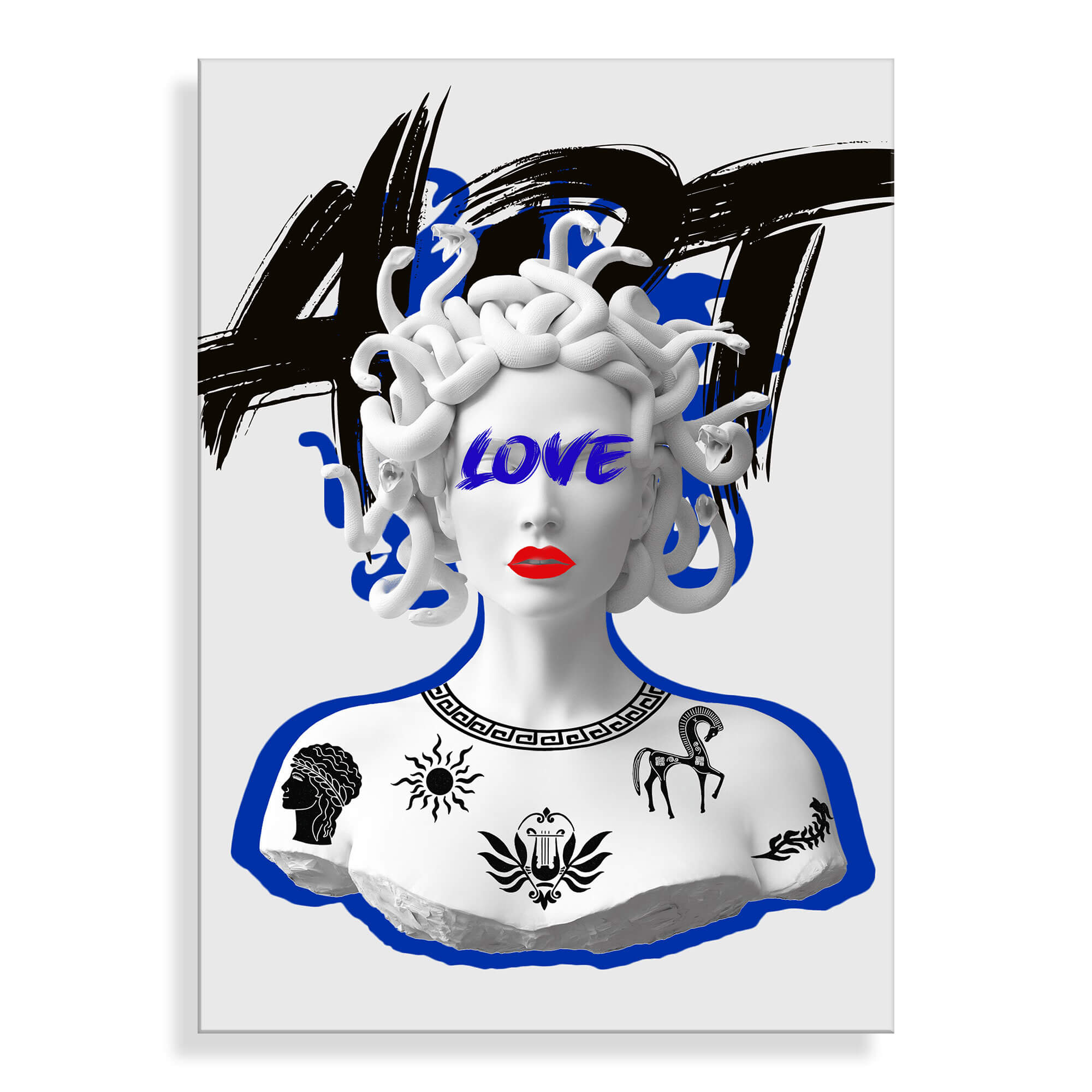 ADM – Acrylglasbild „Stilisierte Medusa“ – Blau