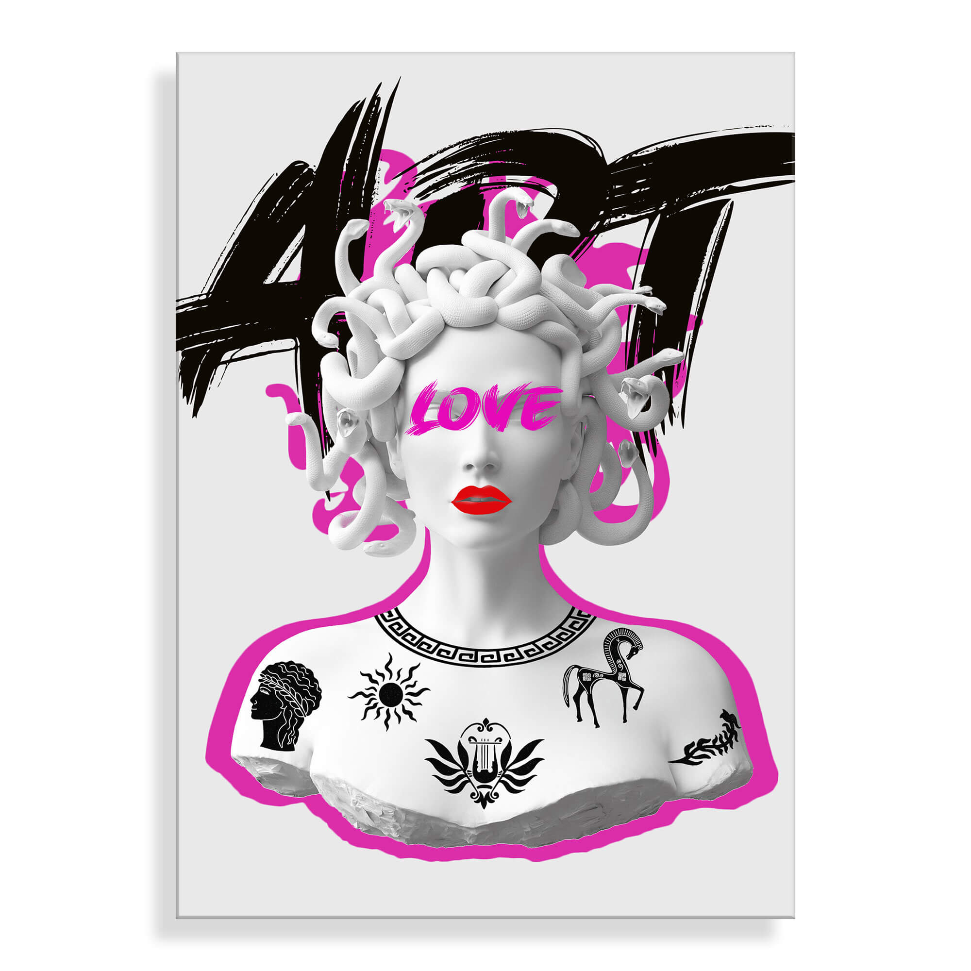 ADM – Acrylglasbild „Stilisierte Medusa“ – Fuchsia