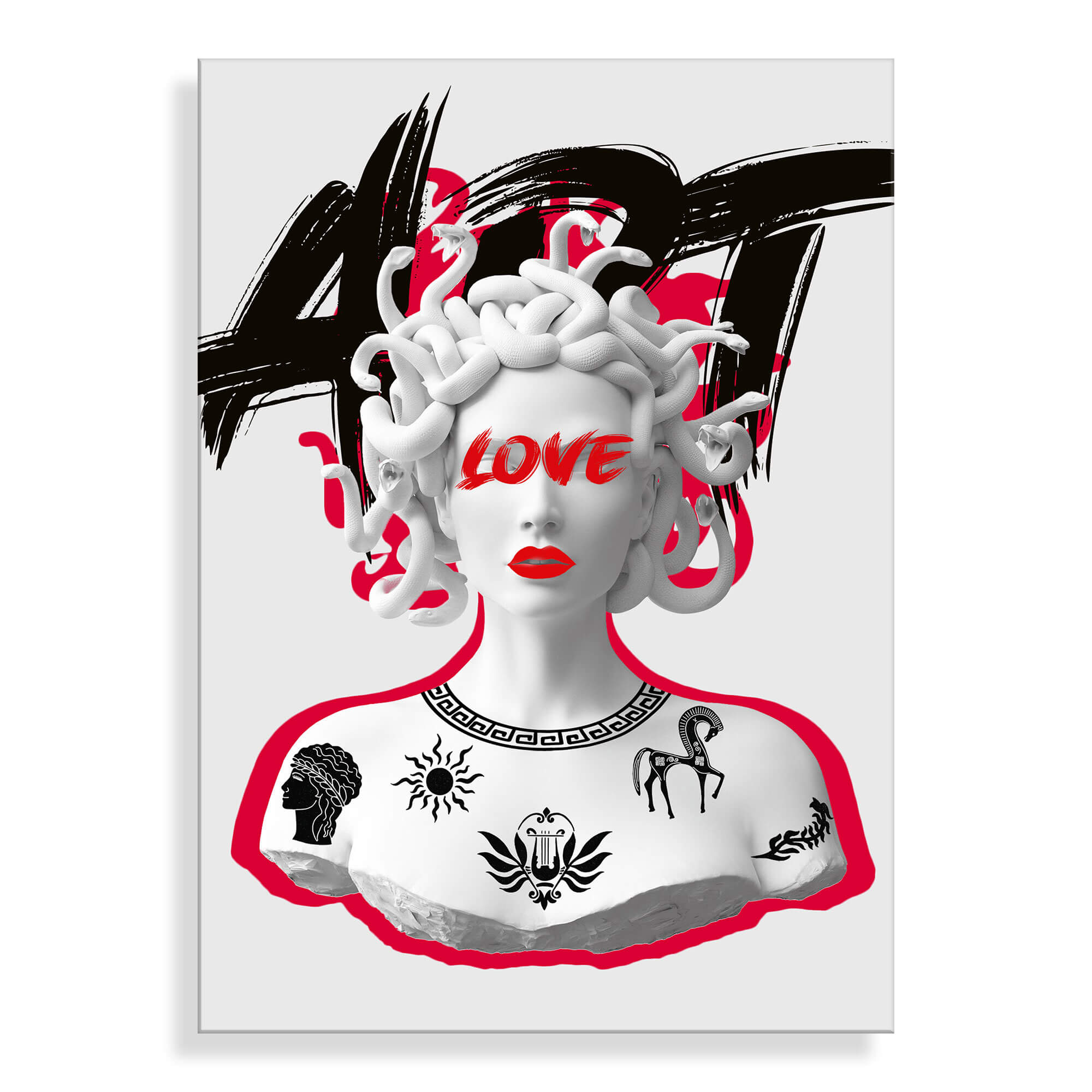 ADM – Acrylglasbild „Stilisierte Medusa“ – Rot