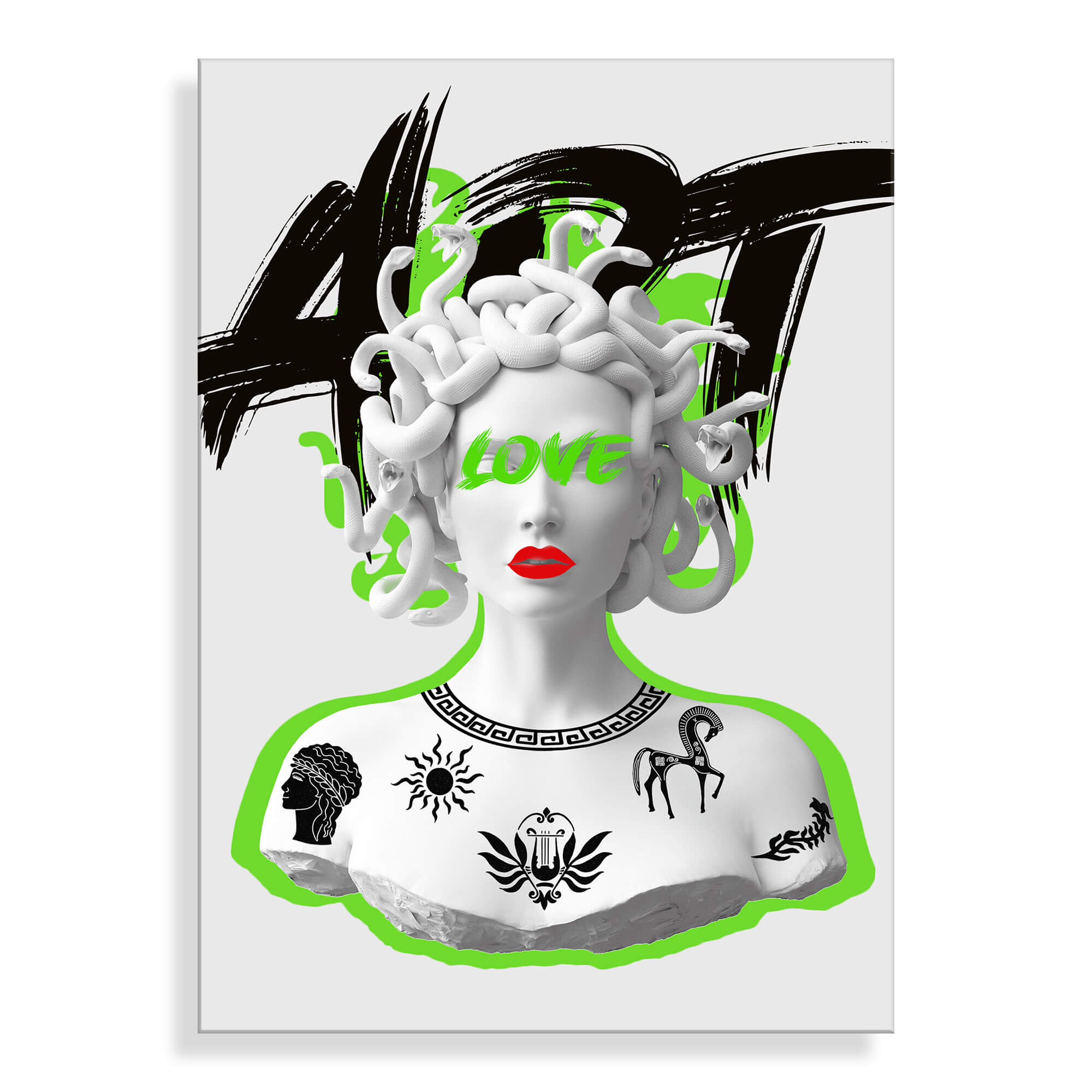 ADM – Acrylglasbild „Stilisierte Medusa“ – Grün