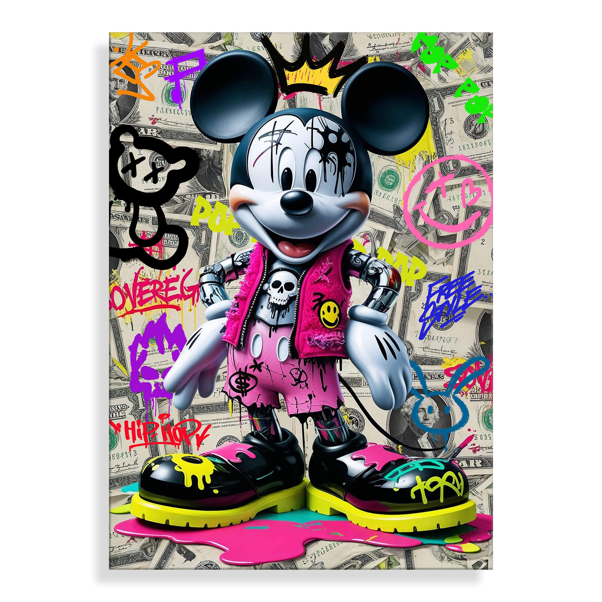 ADM - Druck auf Acryl „Maus-Roboter-Pop-Art“