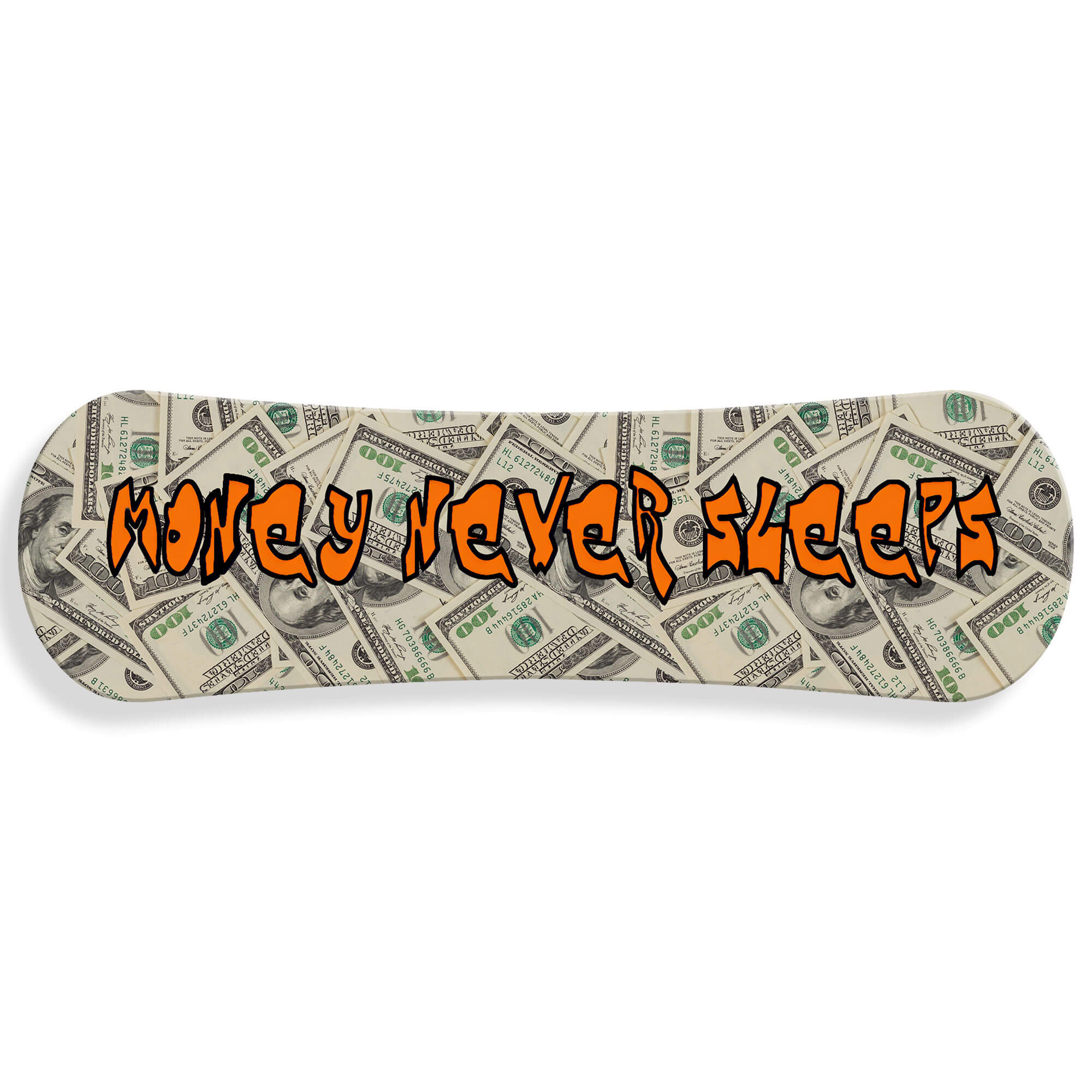 ADM - Acryldruck „Snowboard Money Never Sleep“
