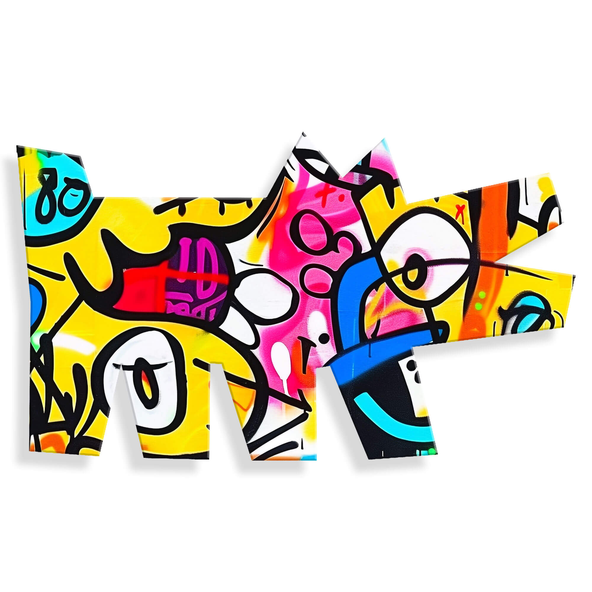 ADM - Acryldruck „Geometrisches Hunde-Graffiti 1“