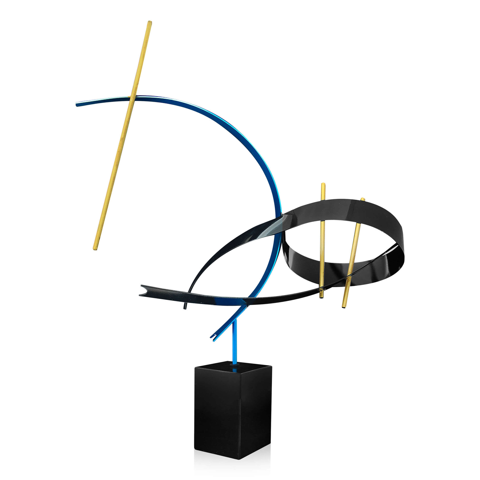 ADM - Scultura in metallo 'Composizione di linee e fasce'