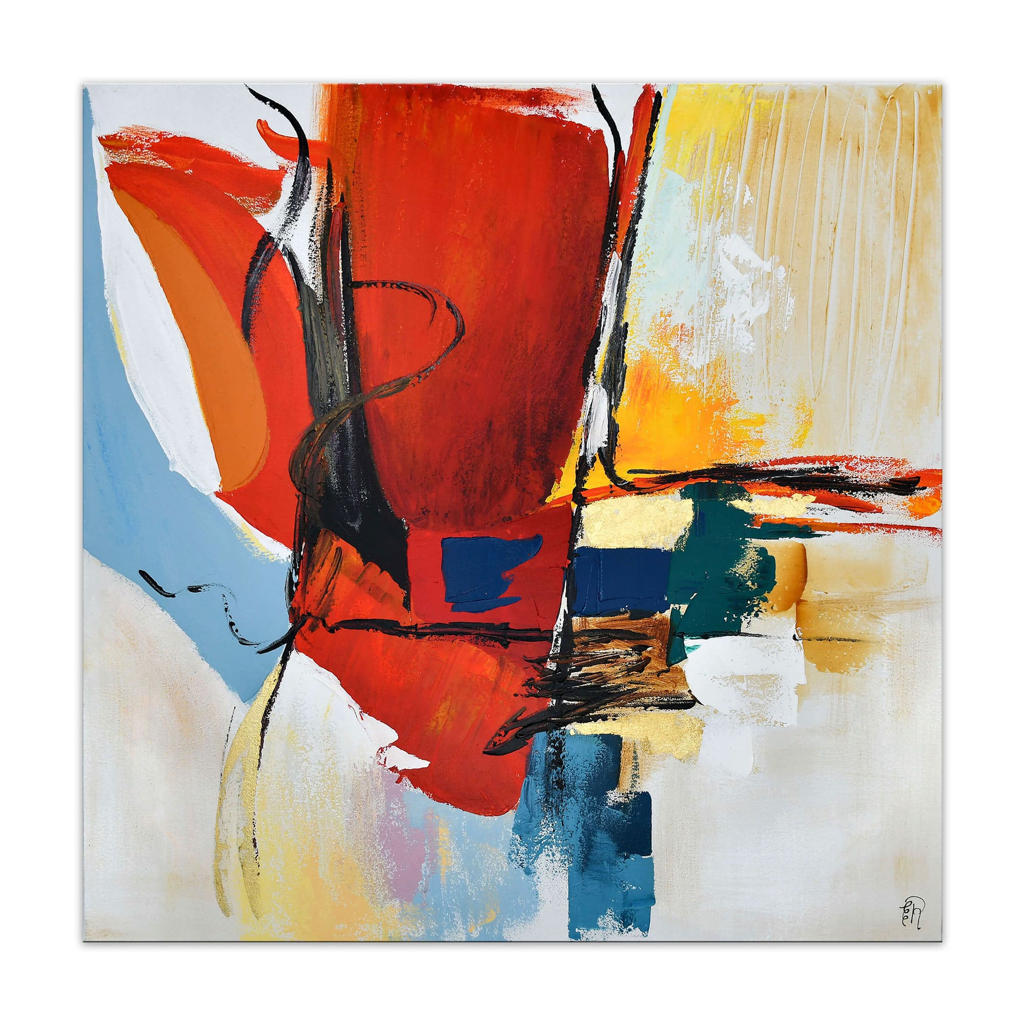 ADM - Peinture « Tendance rouge abstraite »