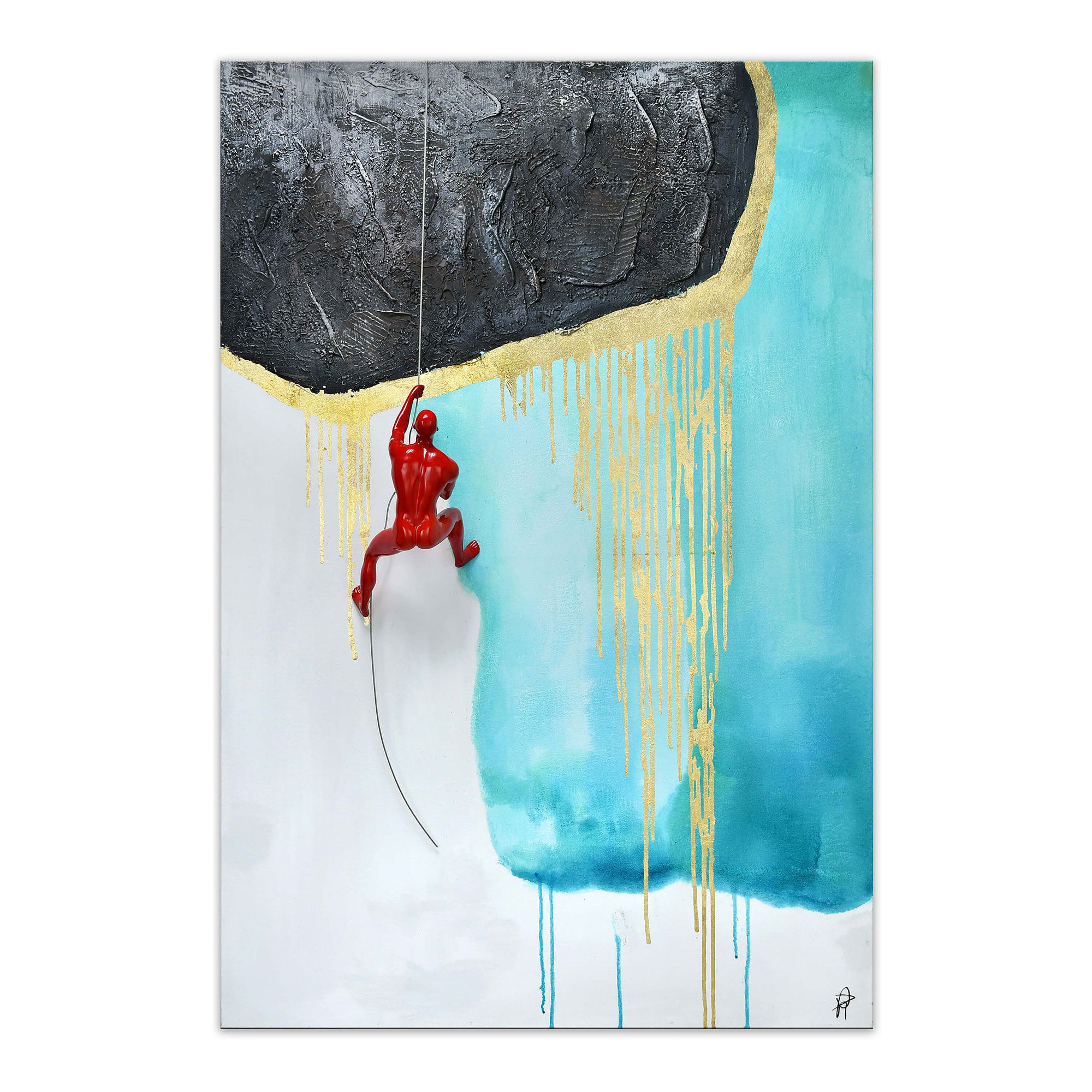 ADM - Skulptur-Malerei „Den Türkis erklimmen“