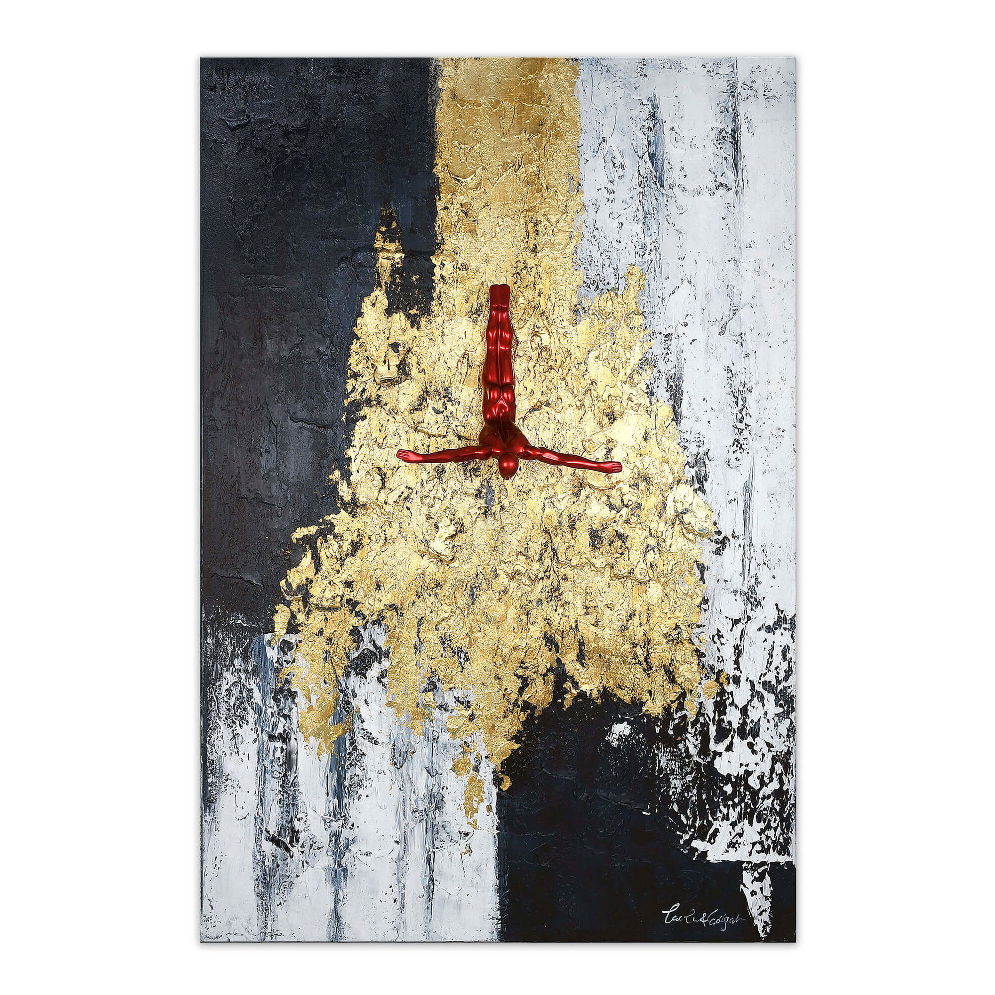 ADM - Skulptur-Malerei „Eintauchen in Gold“