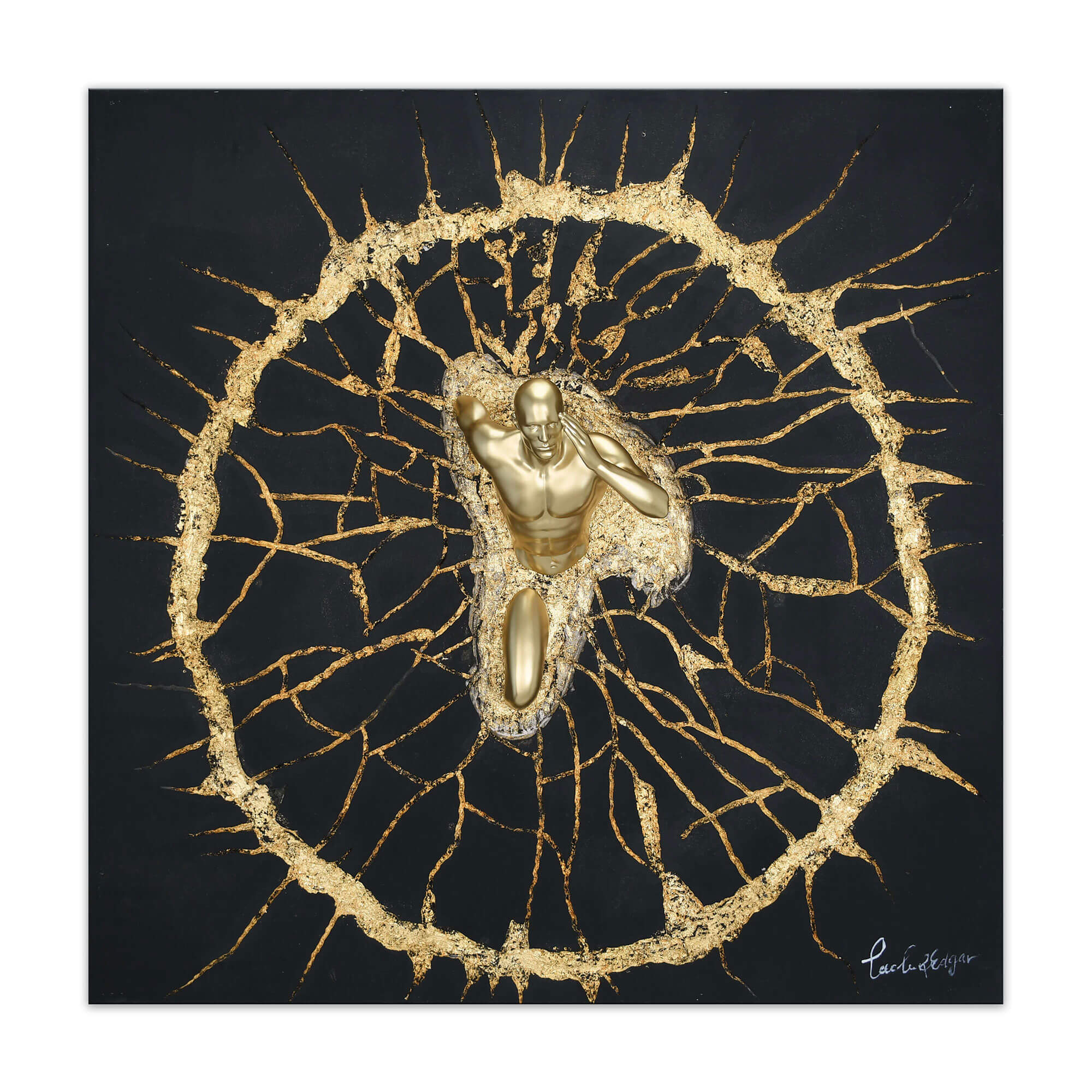 ADM - Peinture sculpturale « Golden breaking »