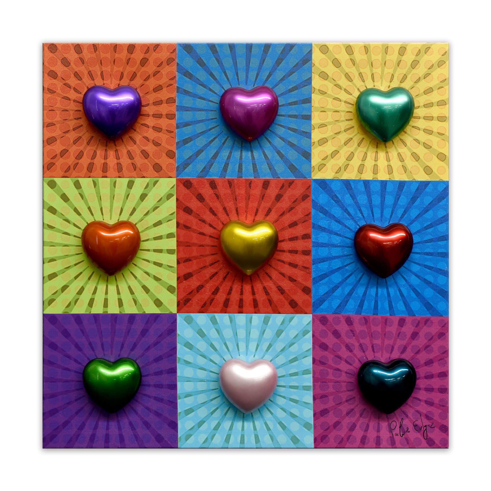 ADM - Sculpture « Cœurs Pop Art »