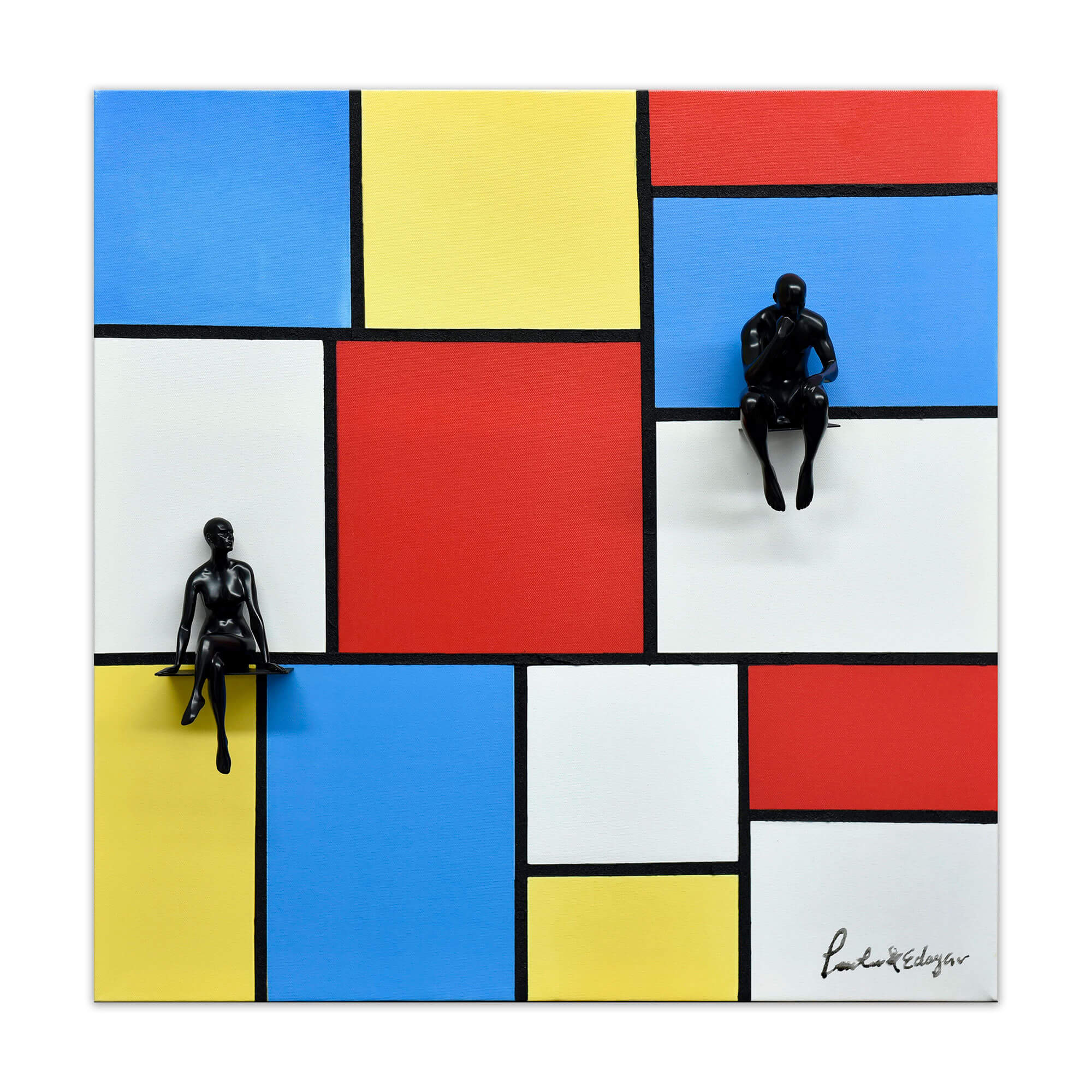 ADM - Sculpture-Peinture « Hommage à Mondrian »