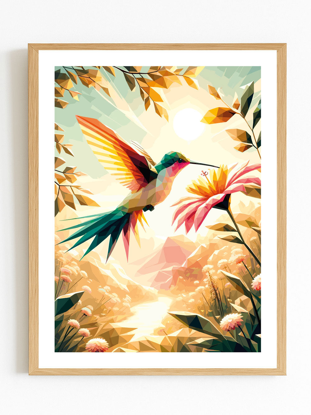 Hummingbird in flight poster (30 x 40 cm)
