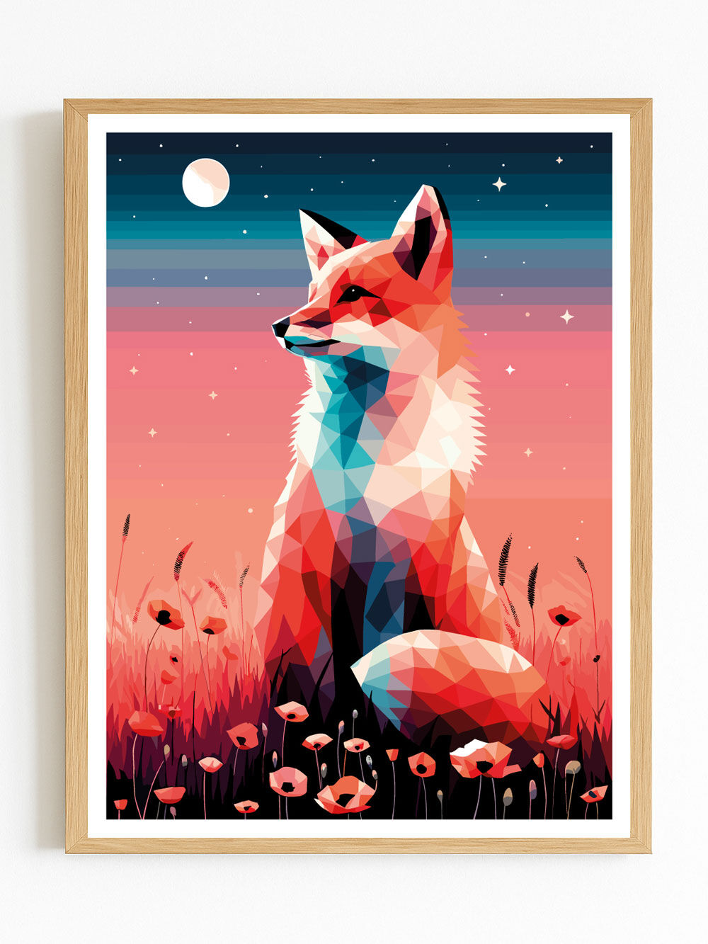 Fox Under the Stars Poster (30 x 40 cm)
