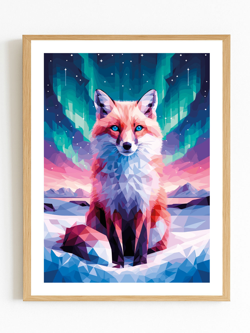 Affiche Renard et Lumières Boréales (30 X 40 cm)