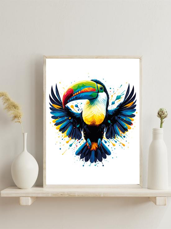 Brightly coloured Toucan poster (30 x 40 cm)