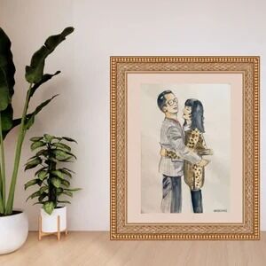 Print Format A4 / carte postale - Katia et Pierre (reproduction)